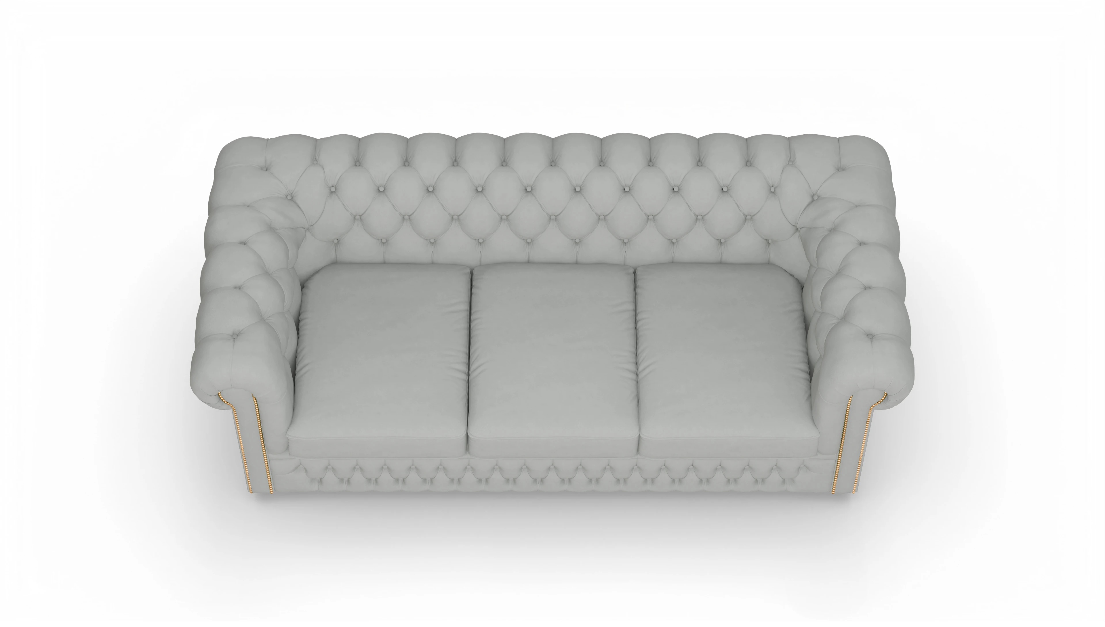 Chesterfield Sofa Islington Ansicht des Produktes Islington 3-Sitzer in Leder grau