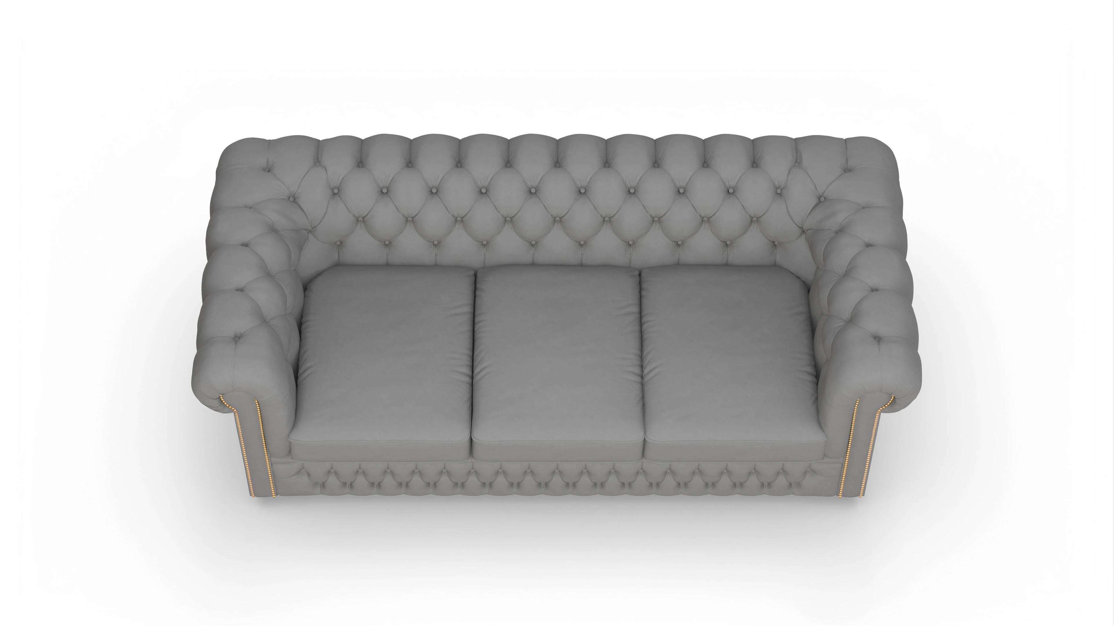 Ansicht des Produktes Islington 3-Sitzer in Leder grau