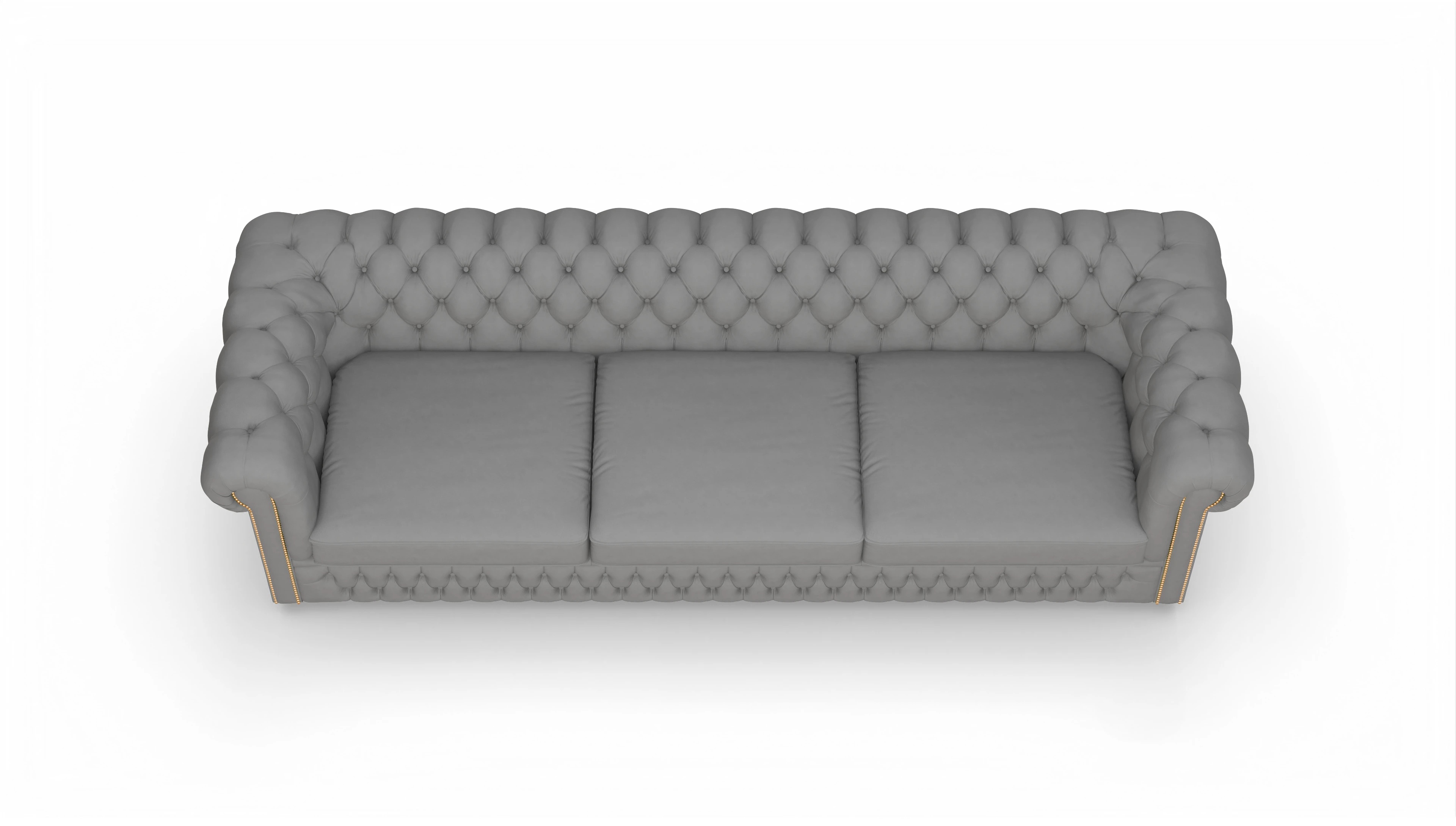 Chesterfield Sofa Islington Ansicht des Produktes Islington 4-Sitzer in Leder grau