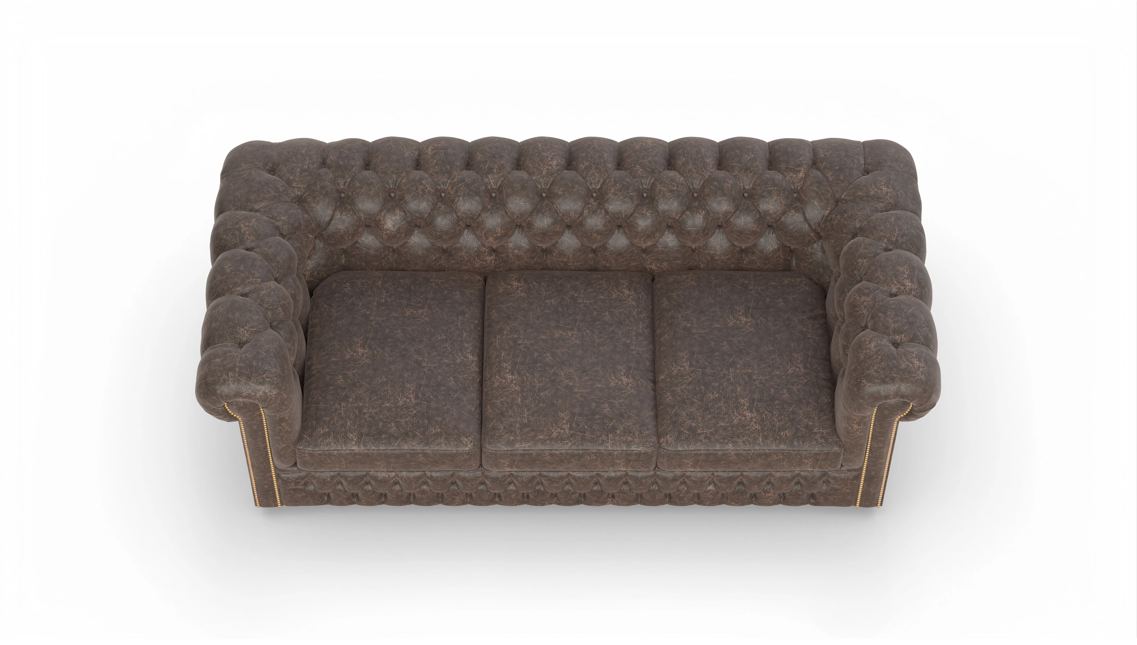 Chesterfield Sofa Islington Ansicht des Produktes Islington 3-Sitzer in Leder braun