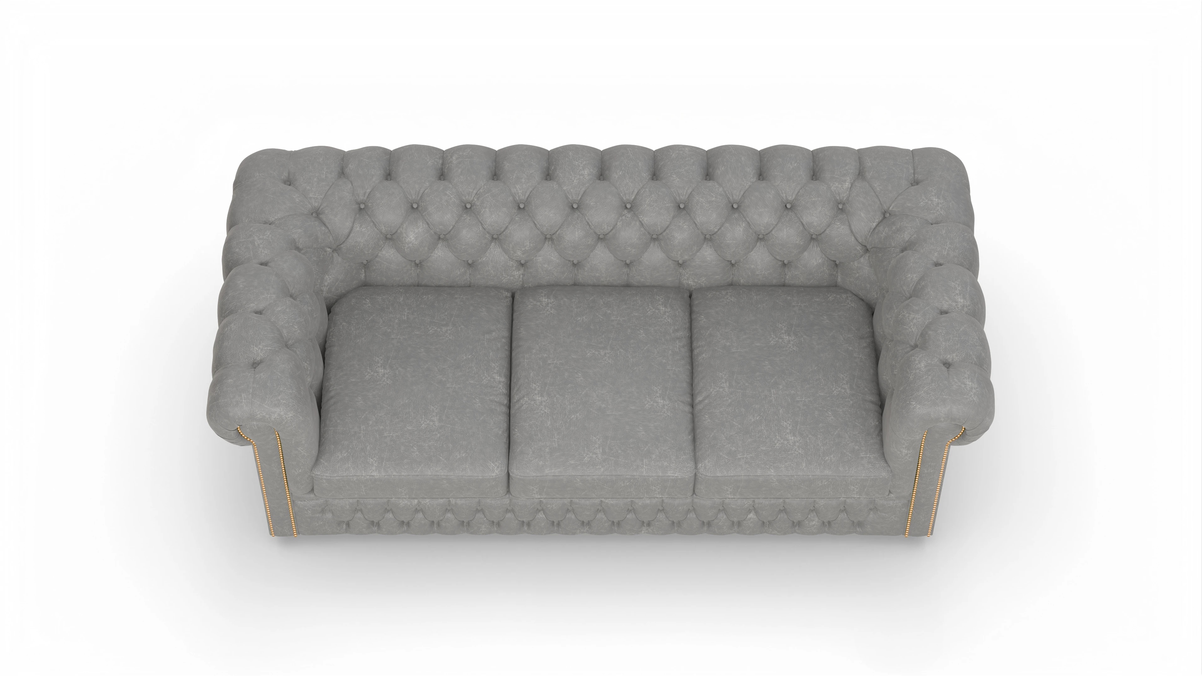 Ansicht des Produktes Islington 3-Sitzer in Leder grau