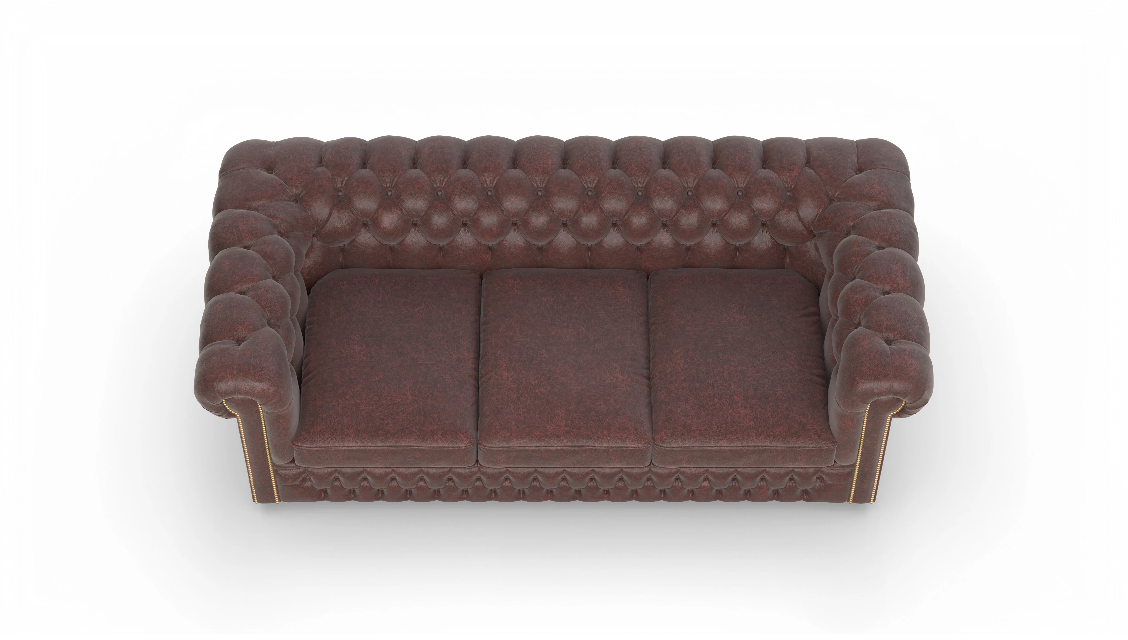Ansicht des Produktes Islington 3-Sitzer in Leder rot