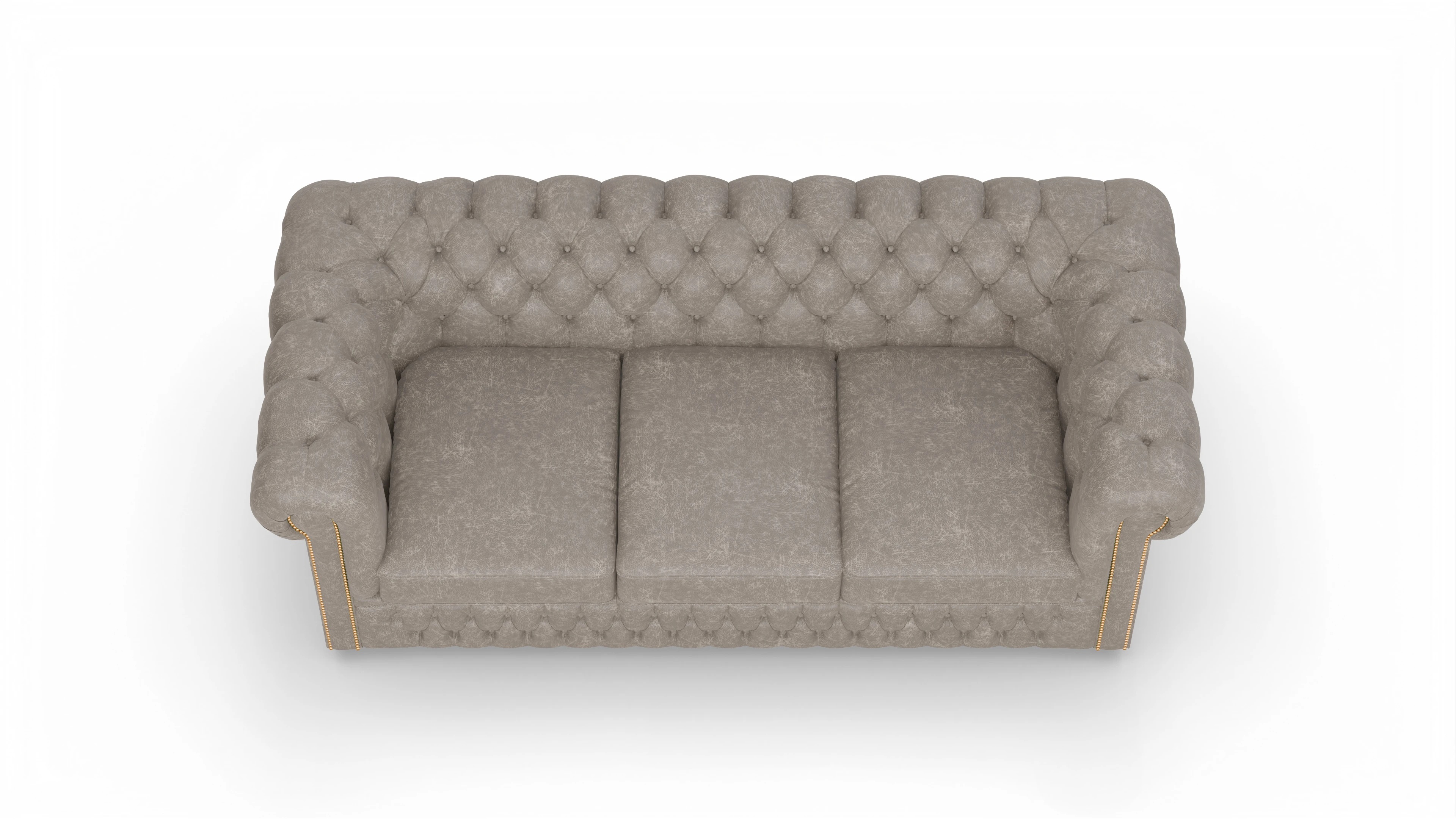 Ansicht des Produktes Islington 3-Sitzer in Leder grau