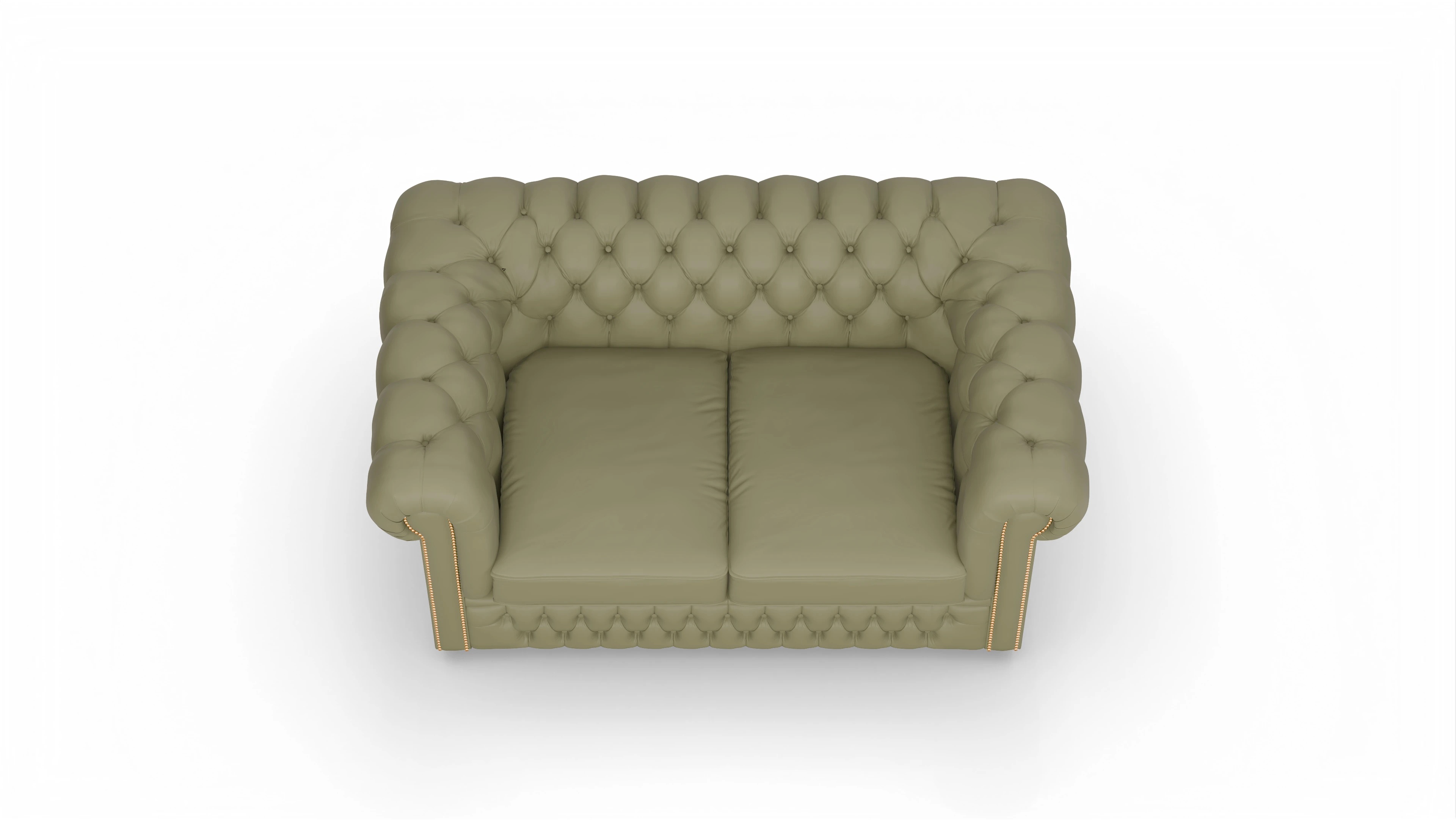 Chesterfield Sofa Islington Ansicht des Produktes Islington 2-Sitzer in Leder grün