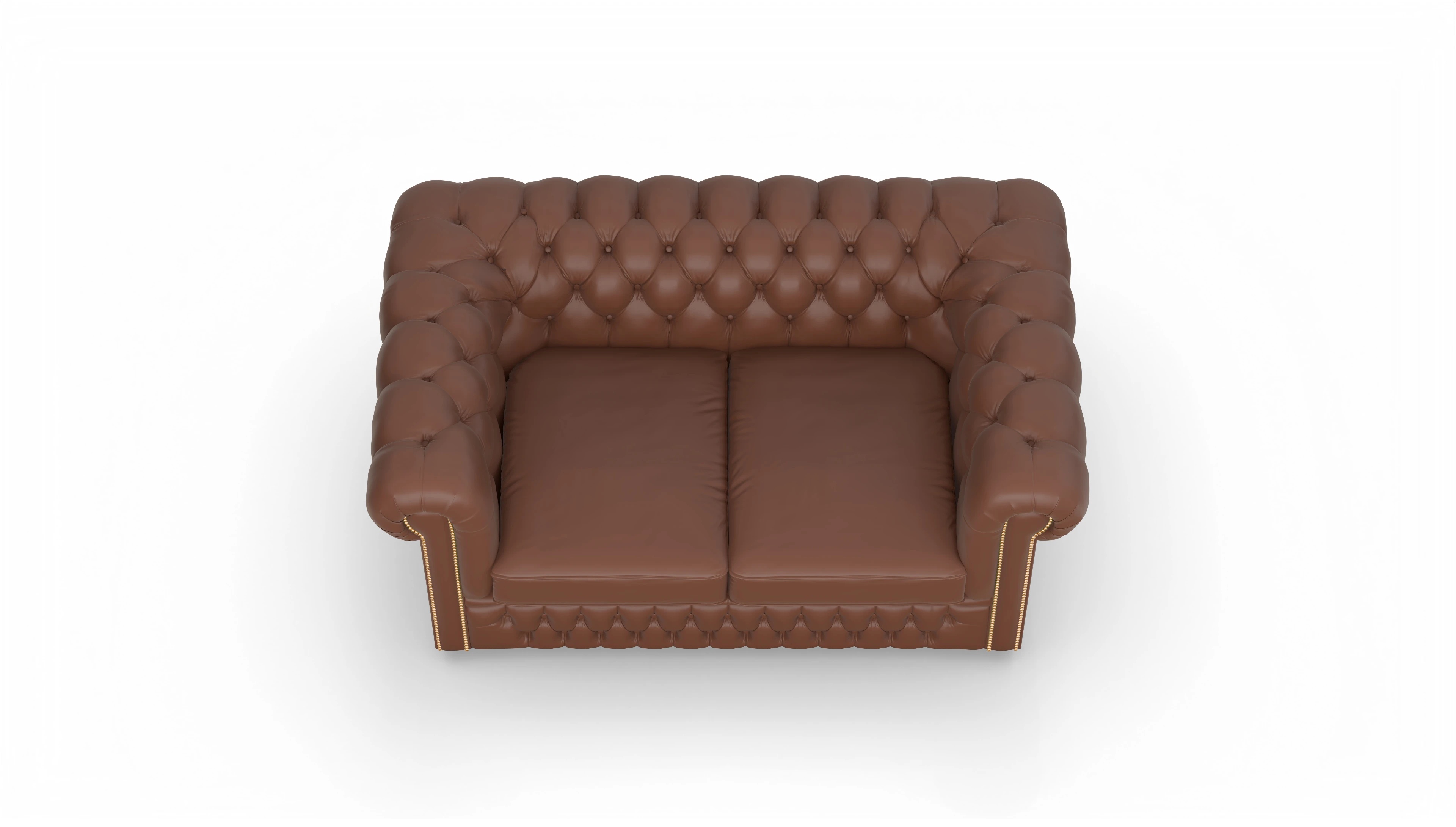 Chesterfield Sofa Islington Ansicht des Produktes Islington 2-Sitzer in Leder braun