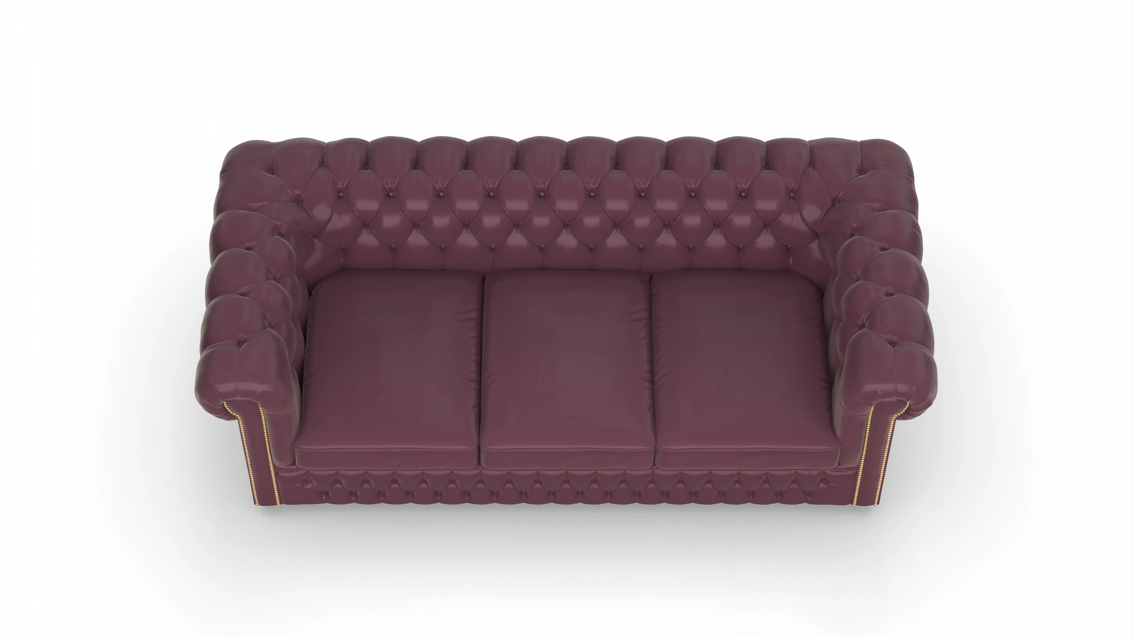 Ansicht des Produktes Islington 3-Sitzer in Leder rot