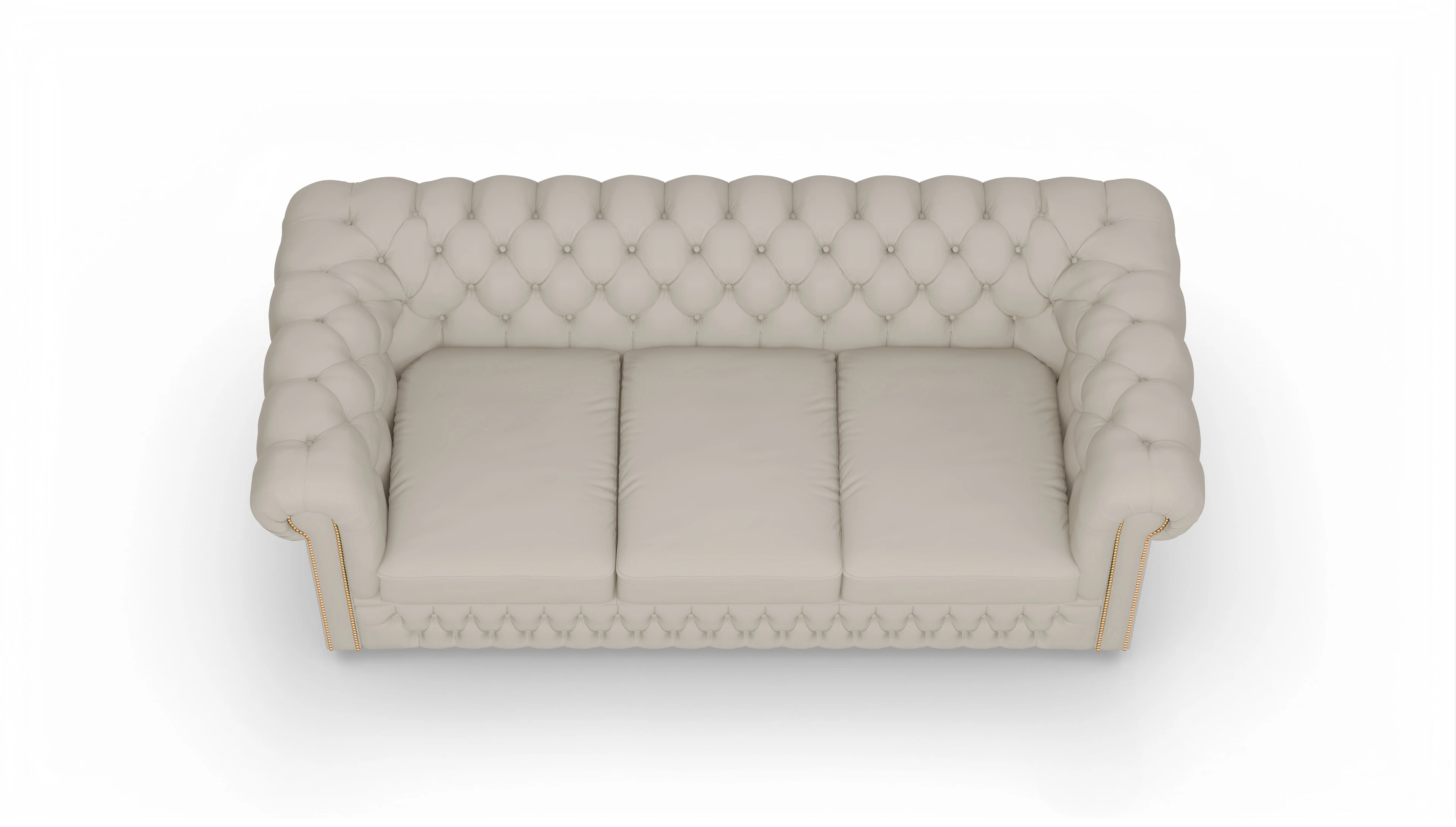 Ansicht des Produktes Islington 3-Sitzer in Leder weiß