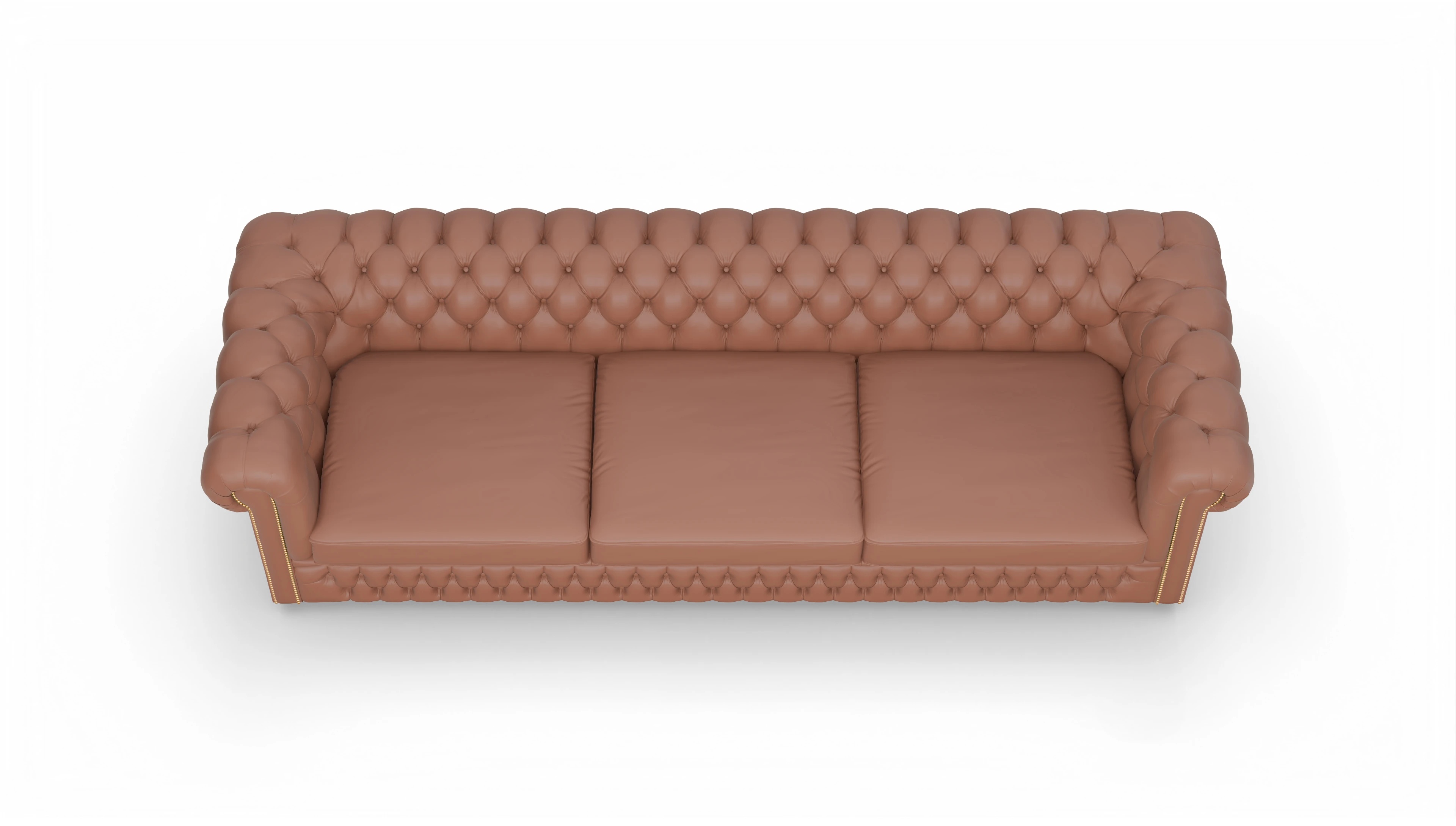 Chesterfield Sofa Islington Ansicht des Produktes Islington 4-Sitzer in Leder braun
