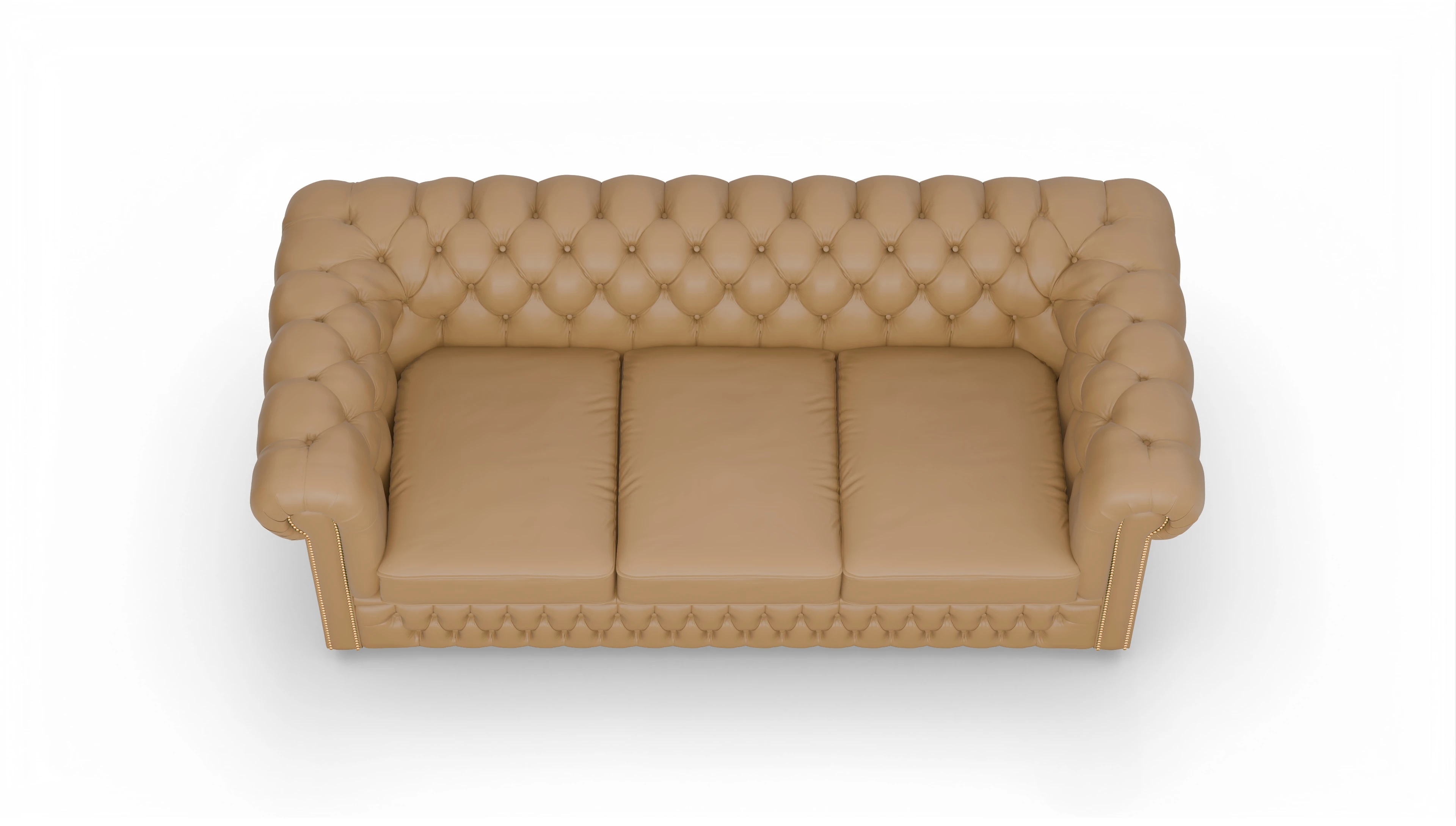 Ansicht des Produktes Islington 3-Sitzer in Leder gelb