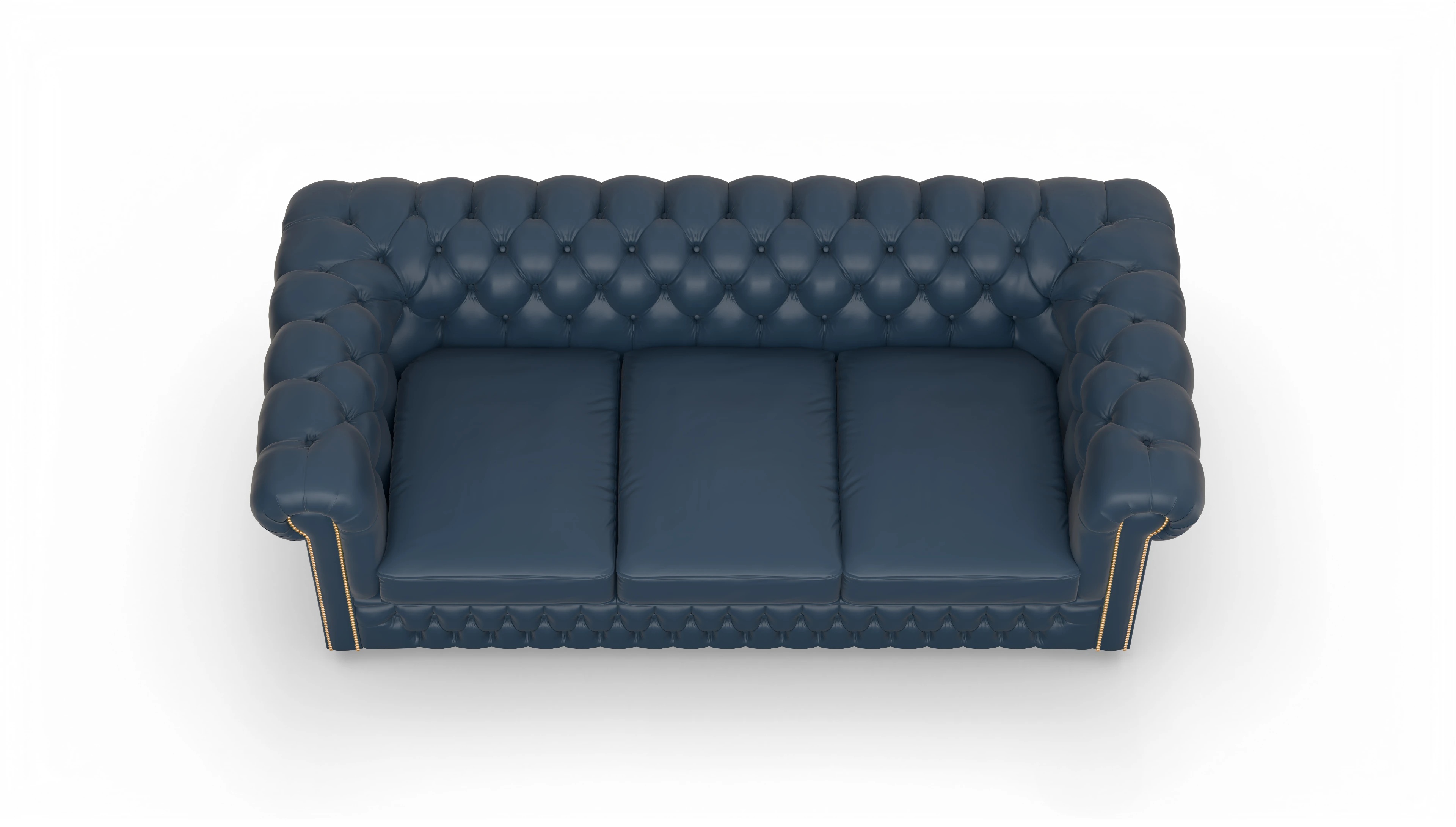 Ansicht des Produktes Islington 3-Sitzer in Leder blau