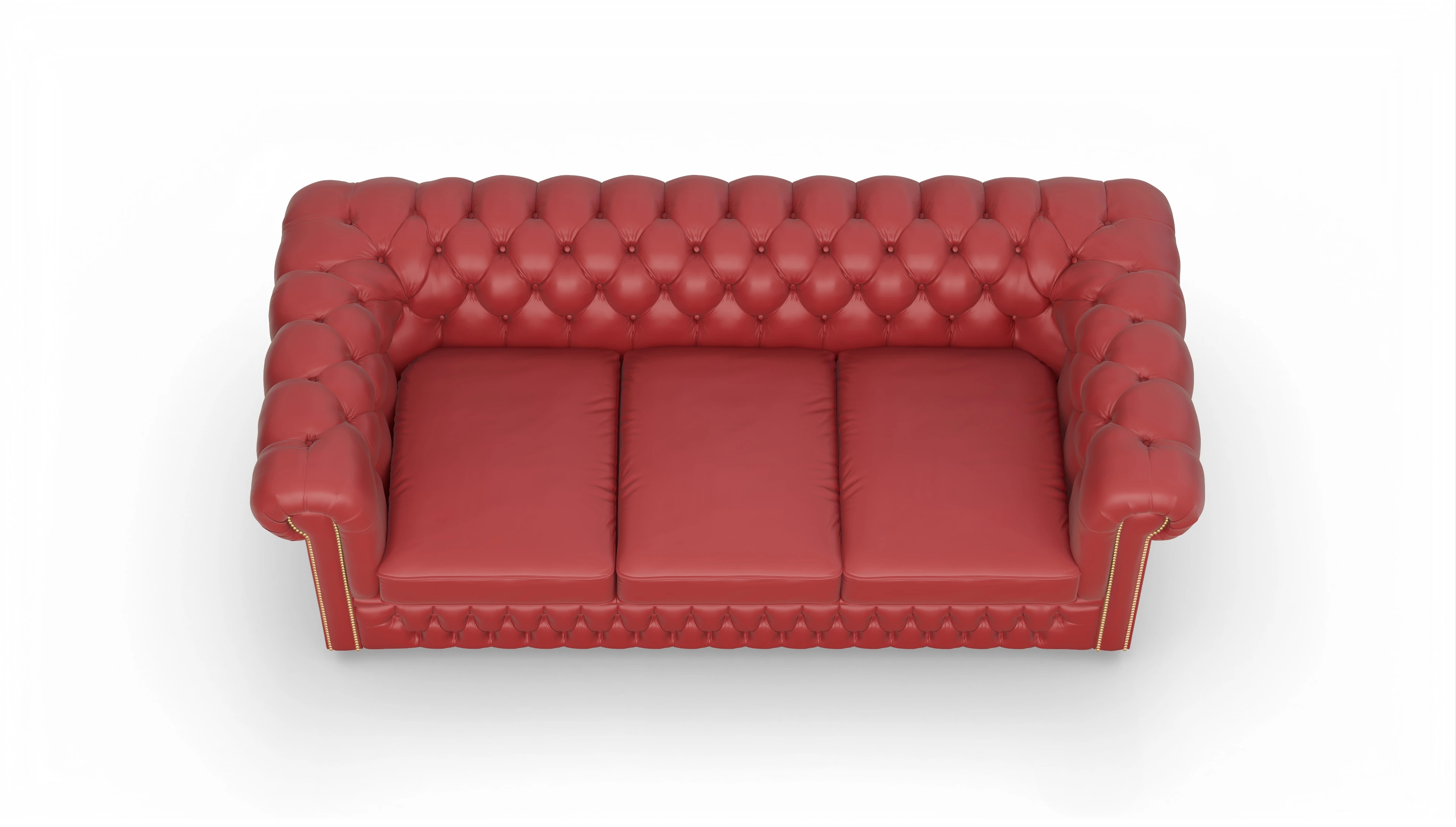Ansicht des Produktes Islington 3-Sitzer in Leder rot