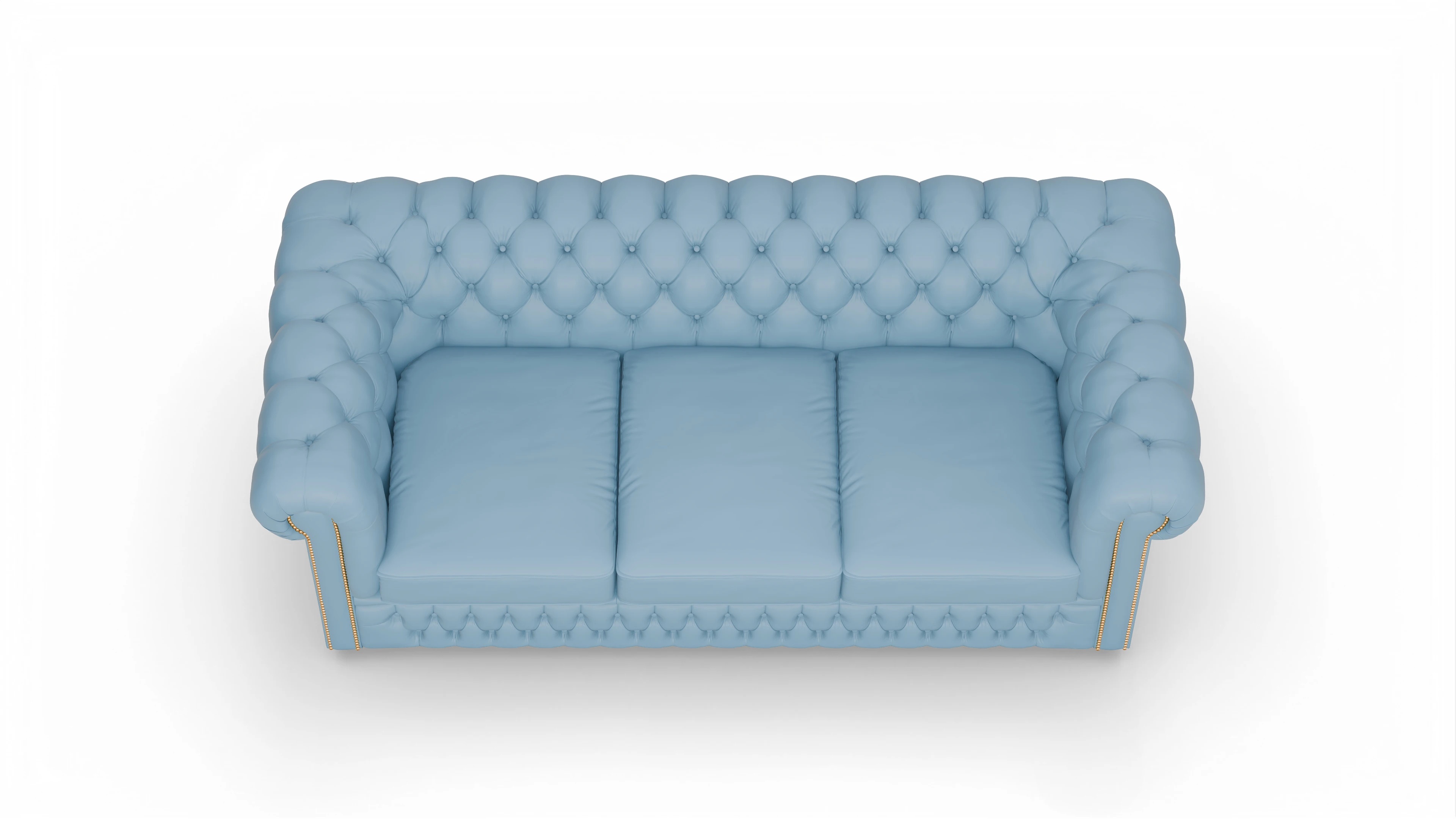 Ansicht des Produktes Islington 3-Sitzer in Leder blau