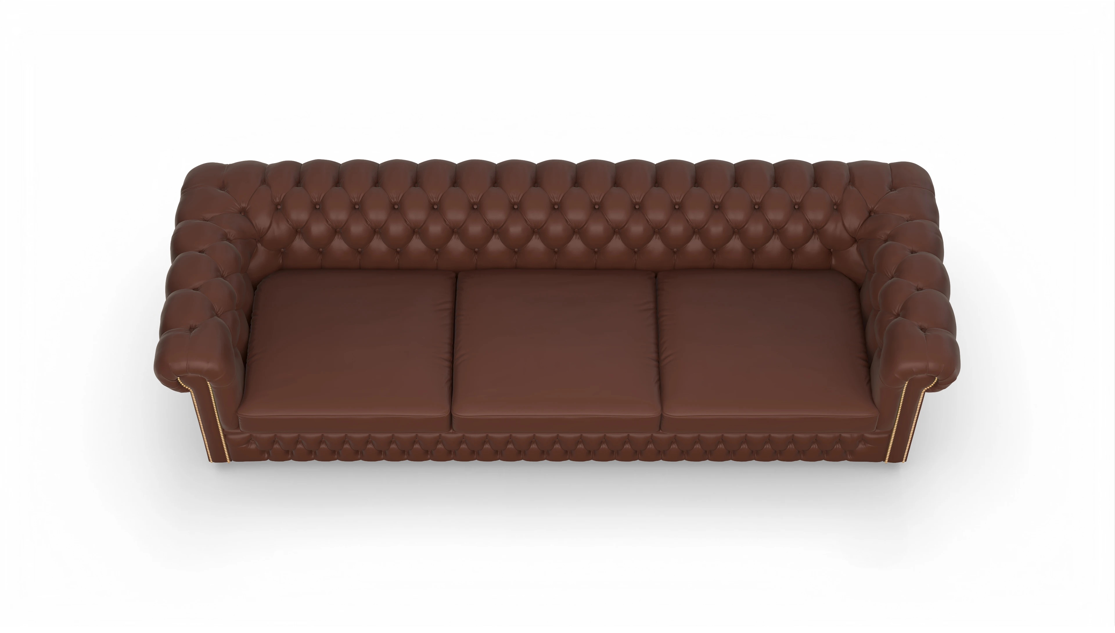 Chesterfield Sofa Islington Ansicht des Produktes Islington 4-Sitzer in Leder braun