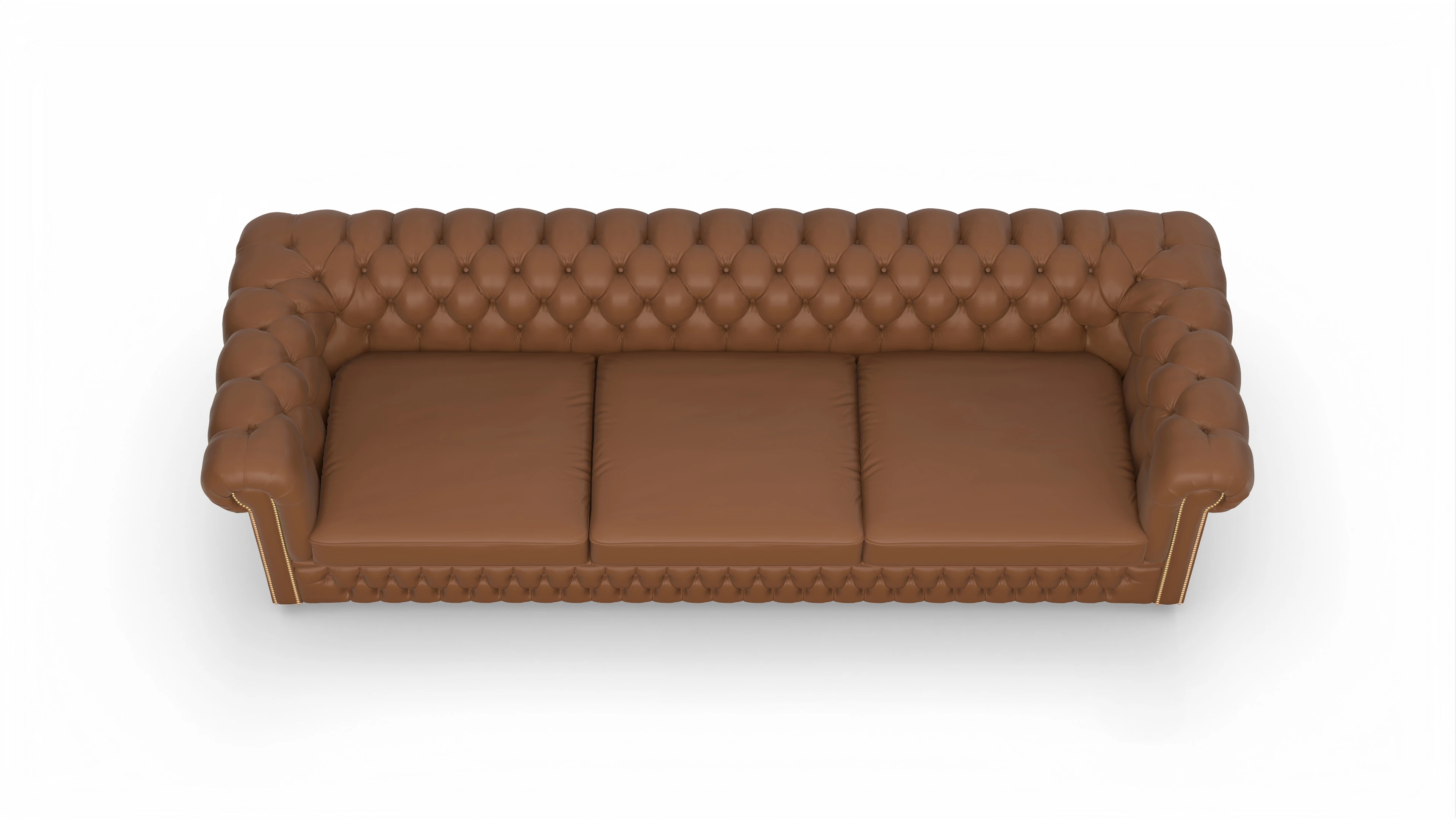Chesterfield Sofa Islington Ansicht des Produktes Islington 4-Sitzer in Leder braun