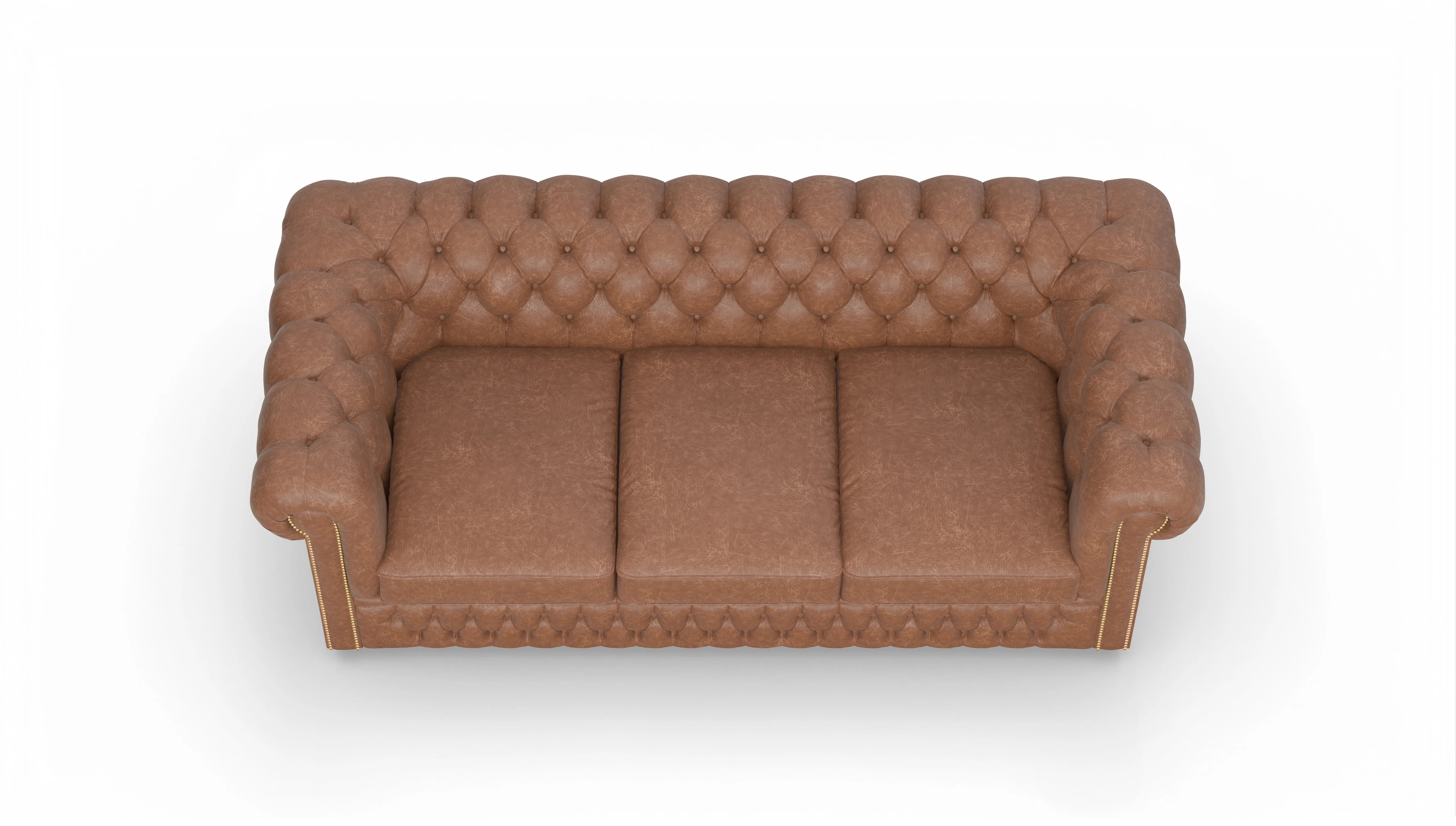 Chesterfield Sofa Islington Ansicht des Produktes Islington 3-Sitzer in Leder braun
