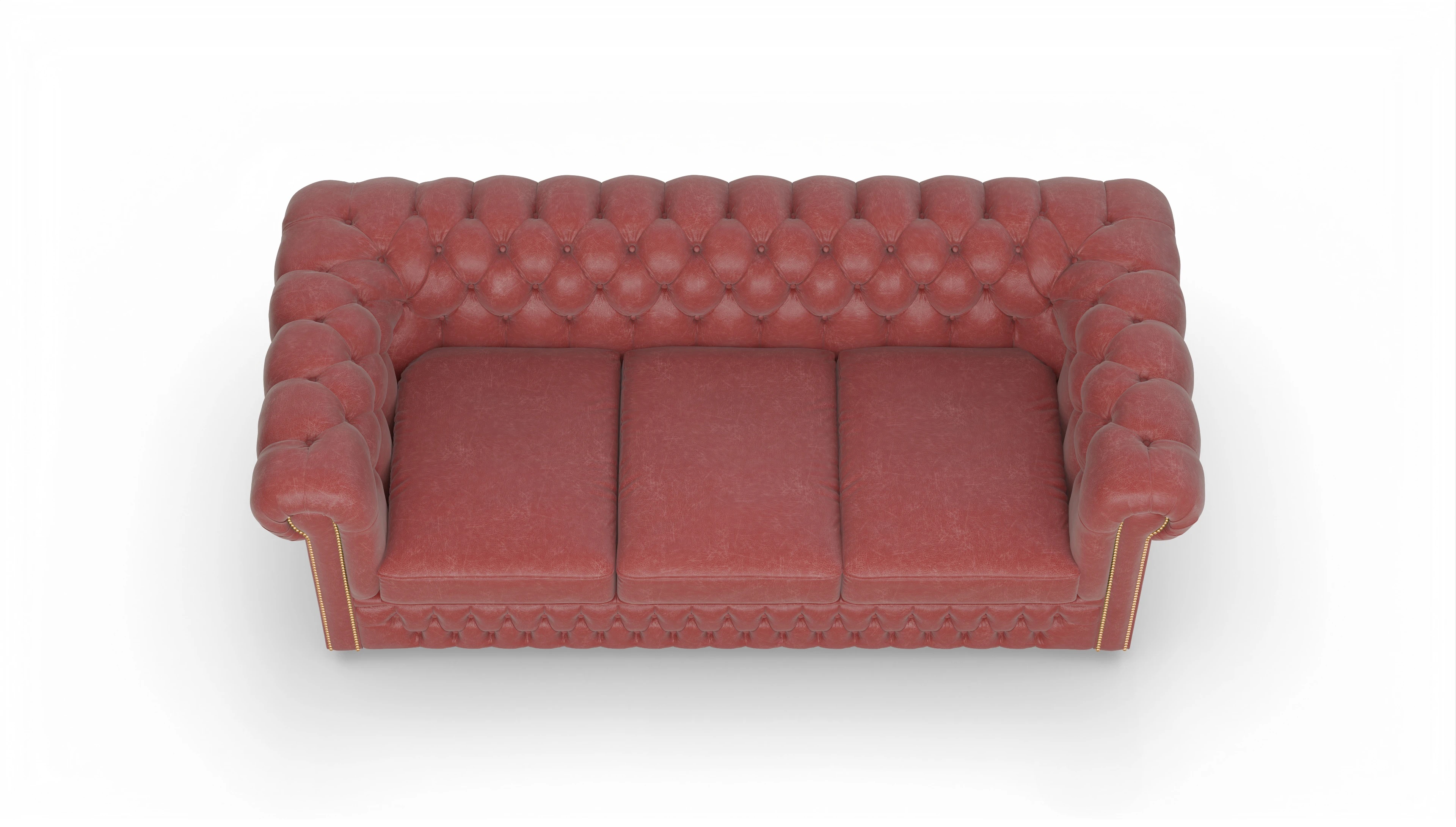 Ansicht des Produktes Islington 3-Sitzer in Leder rot
