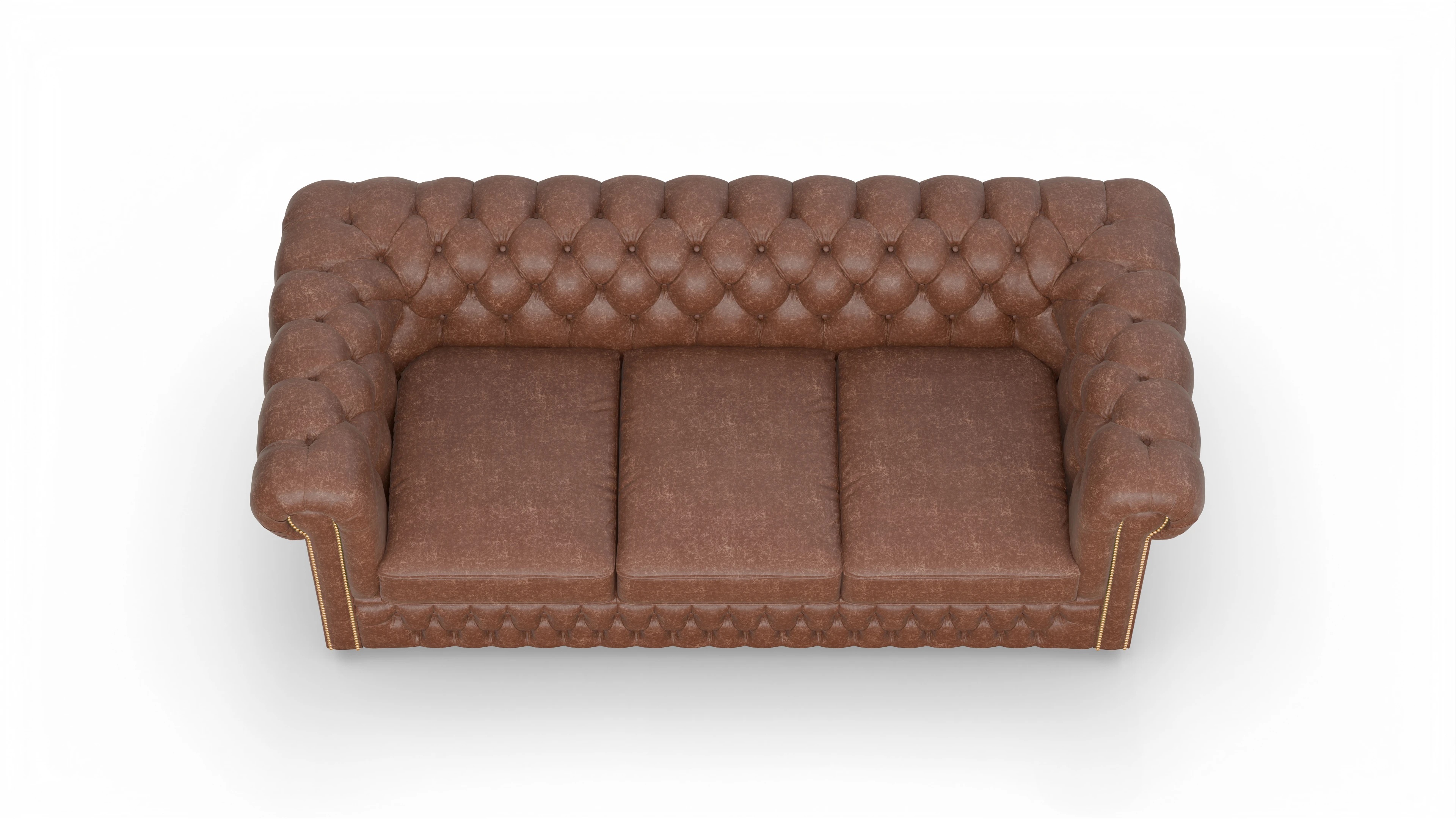 Chesterfield Sofa Islington Ansicht des Produktes Islington 3-Sitzer in Leder braun