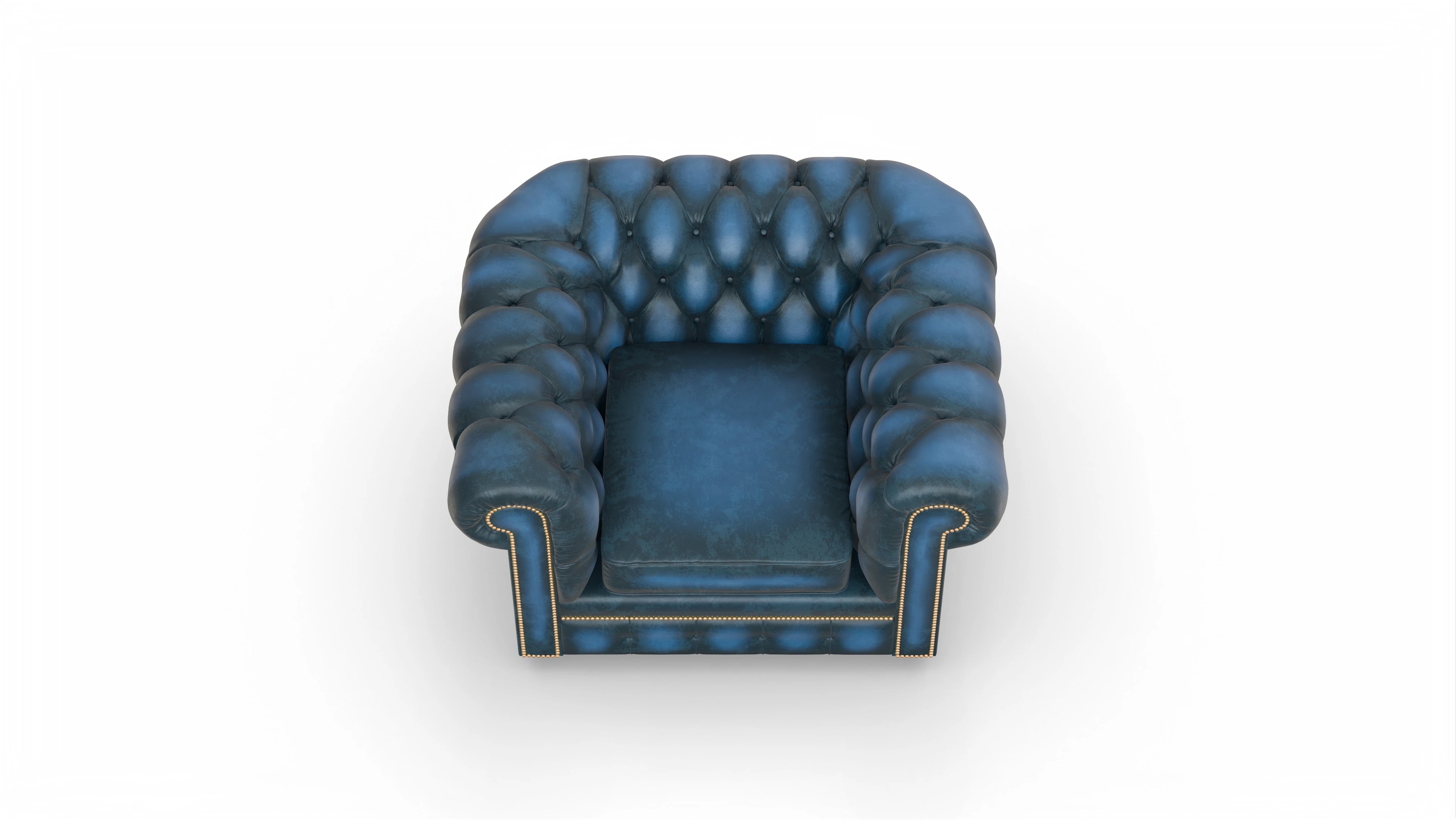 William Chesterfield Leder-Clubsessel Ansicht des Produktes William Sessel in Leder blau