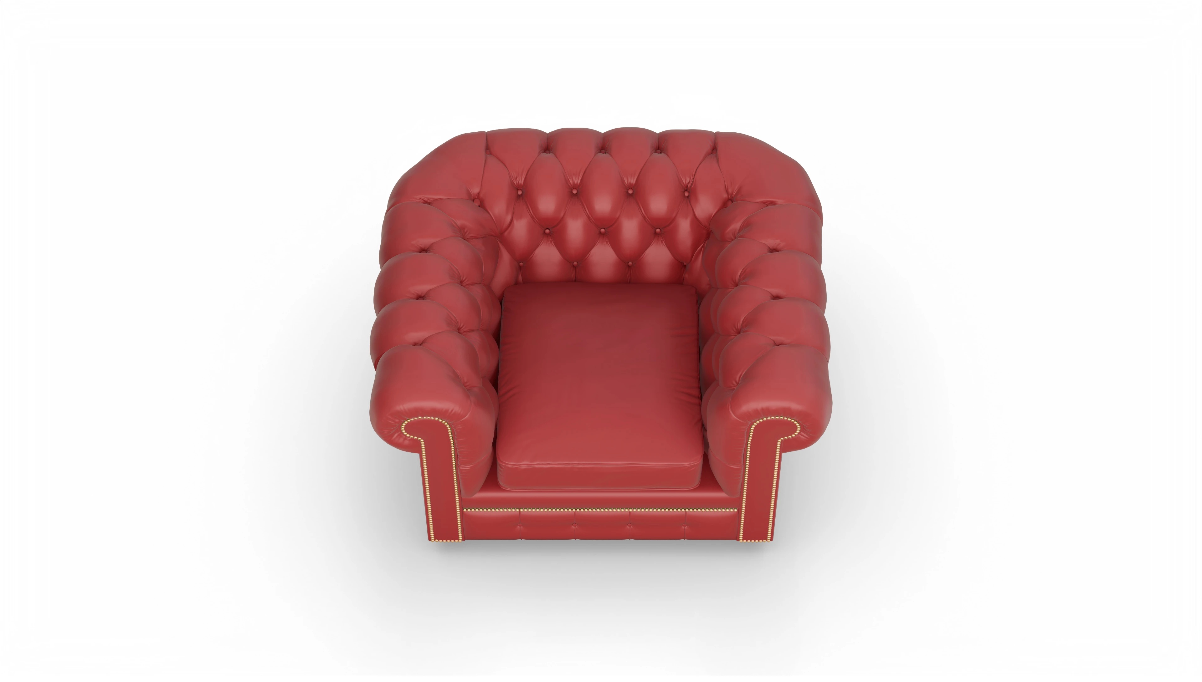 William Chesterfield Leder-Clubsessel Ansicht des Produktes William Sessel in Leder rot