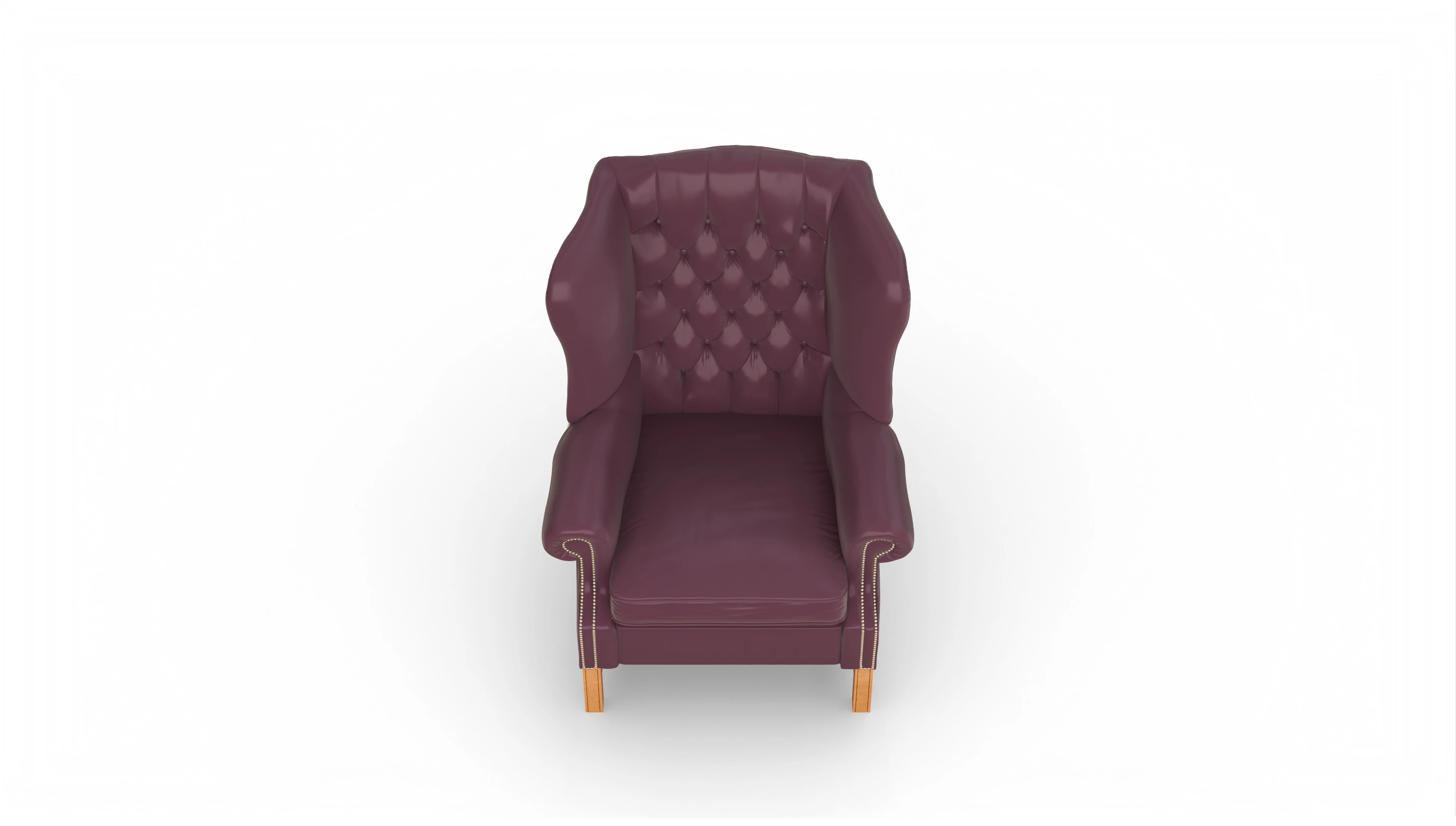 Leder Ohrensessel Marian Leder rot