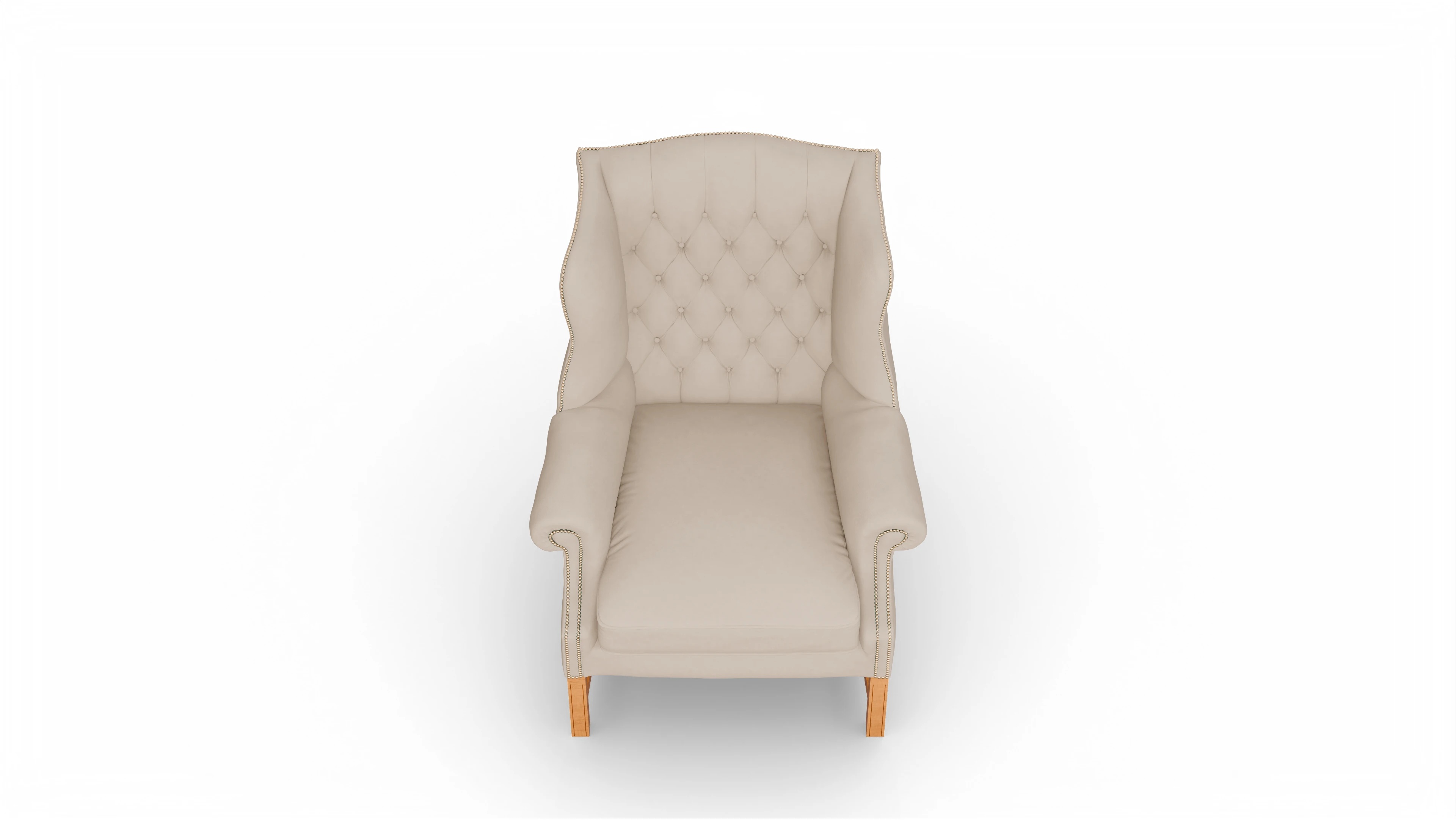 Winston Leder-Ohrenbackensessel Ansicht des Produktes Winston Sessel in Leder beige