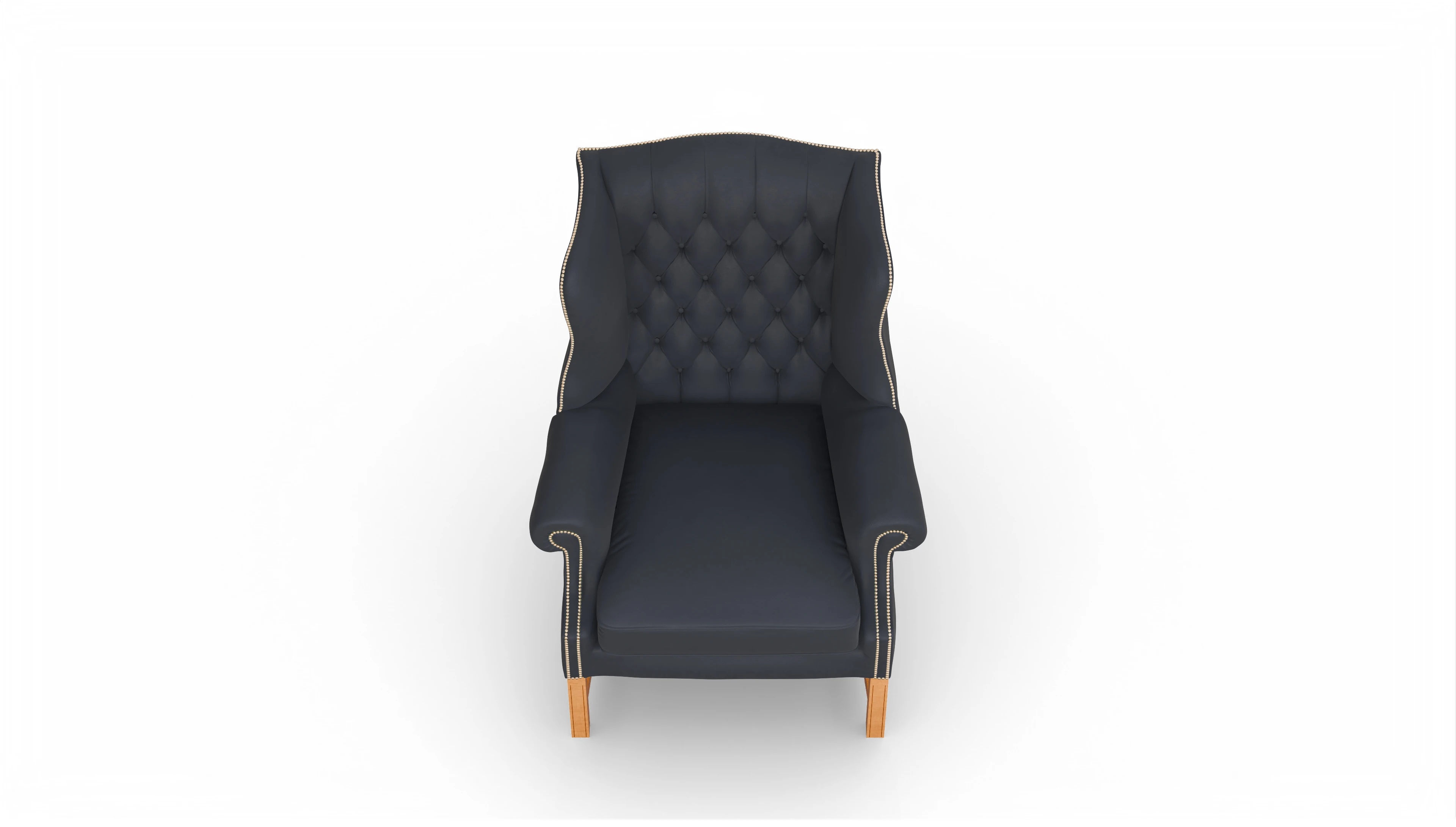 Winston Leder-Ohrenbackensessel Ansicht des Produktes Winston Sessel in Leder blau