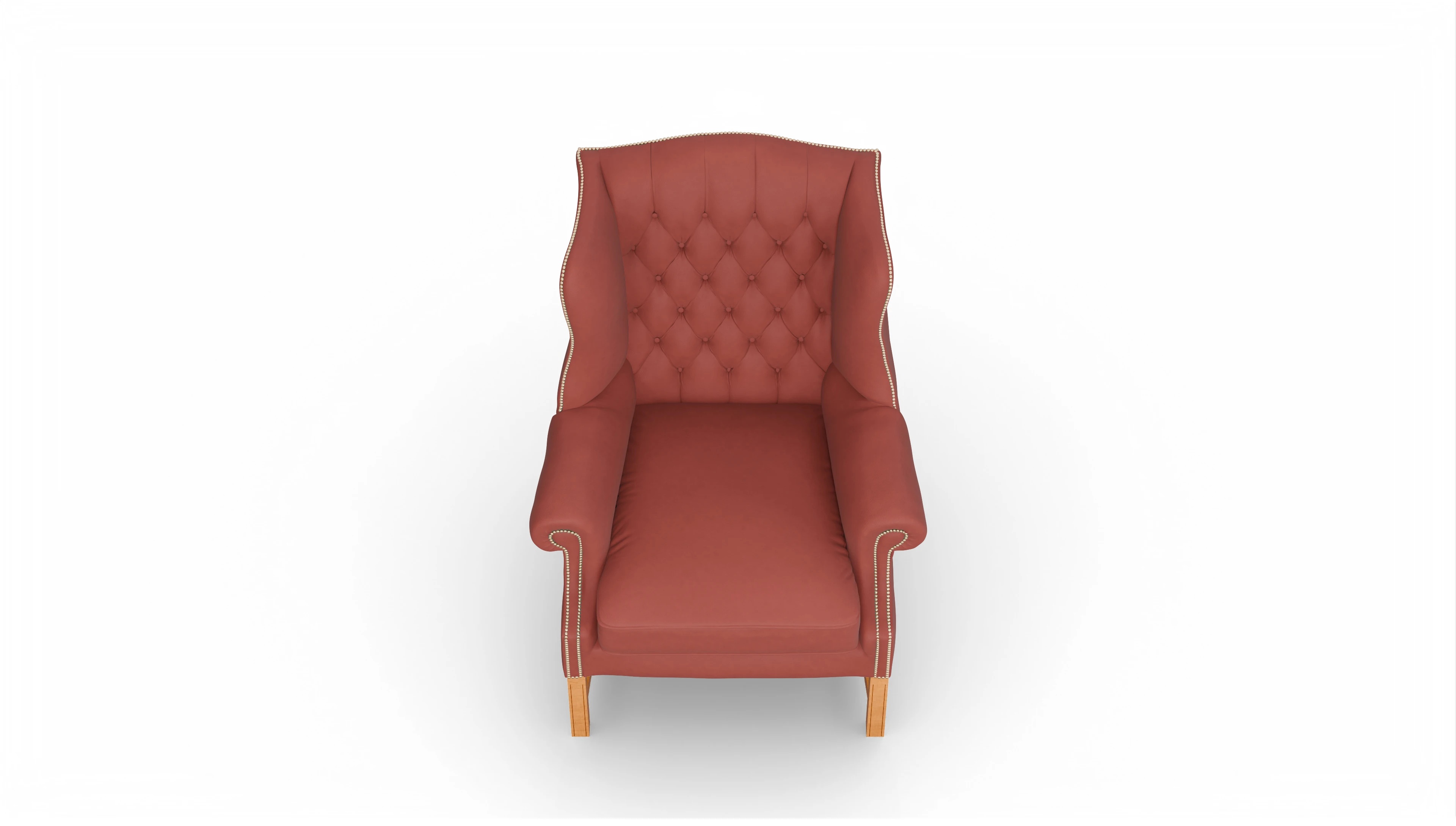 Winston Leder-Ohrenbackensessel Ansicht des Produktes Winston Sessel in Leder rot