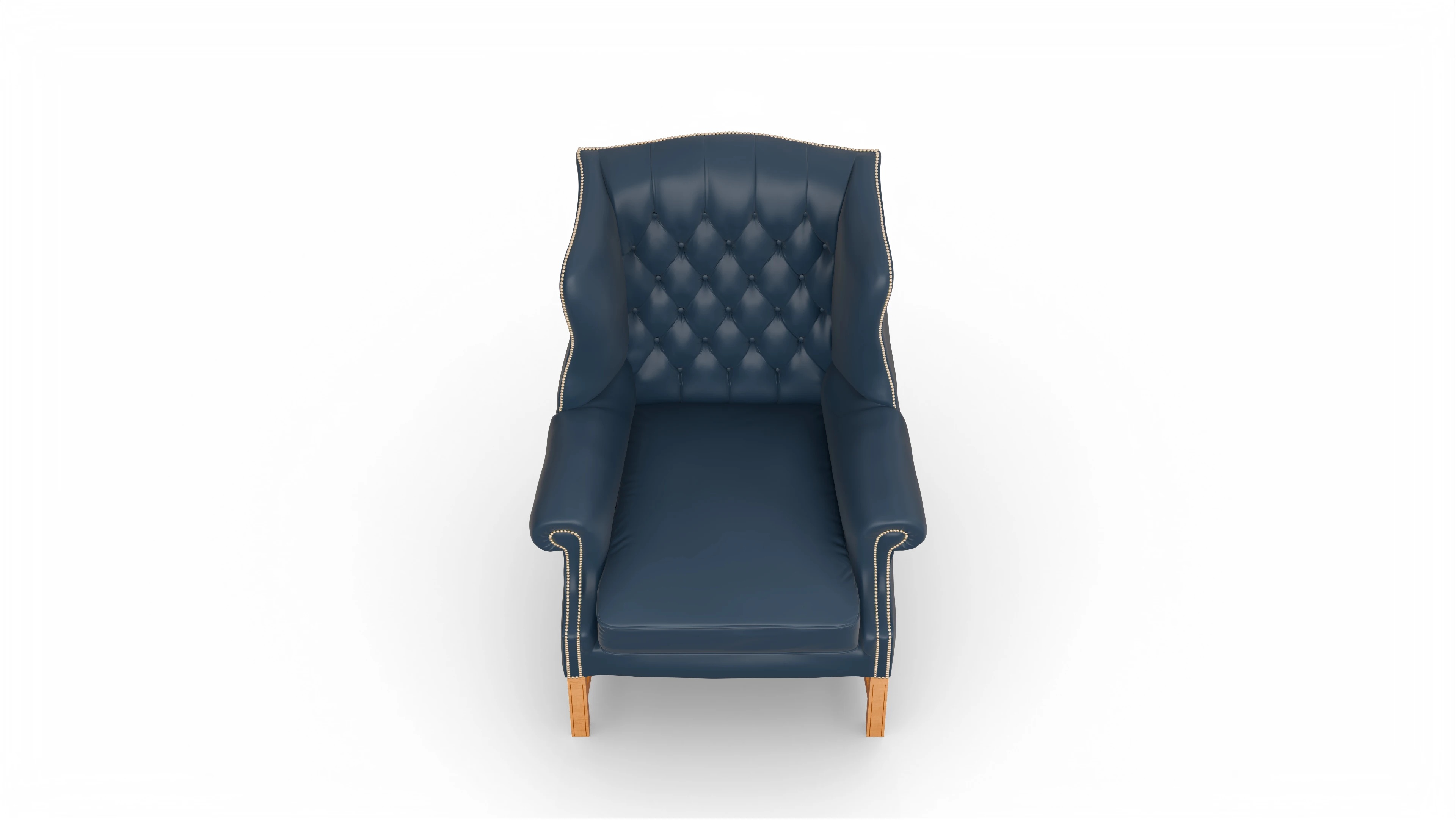 Ansicht des Produktes Winston Sessel in Leder blau