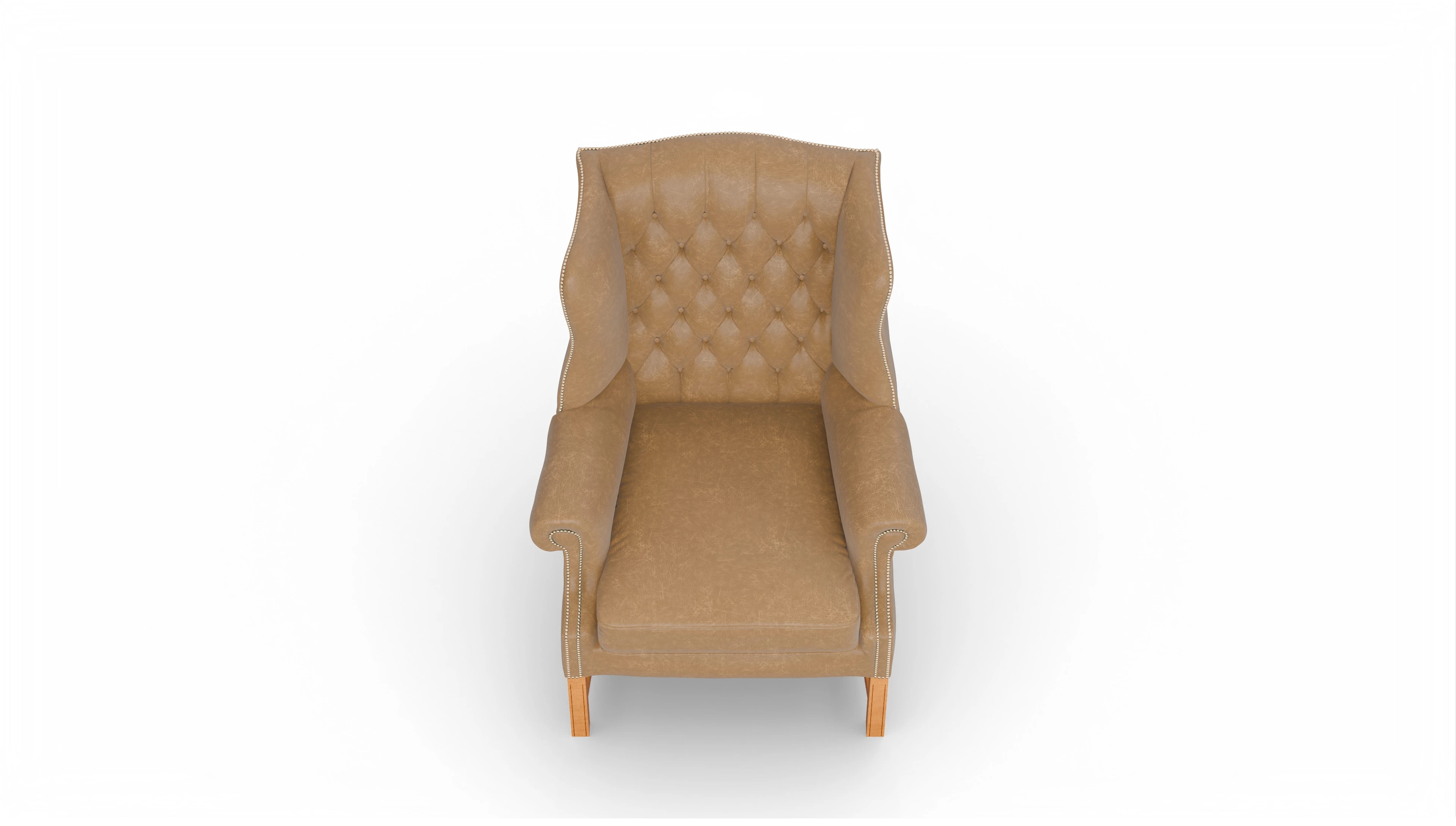 Winston Leder-Ohrenbackensessel Ansicht des Produktes Winston Sessel in Leder beige