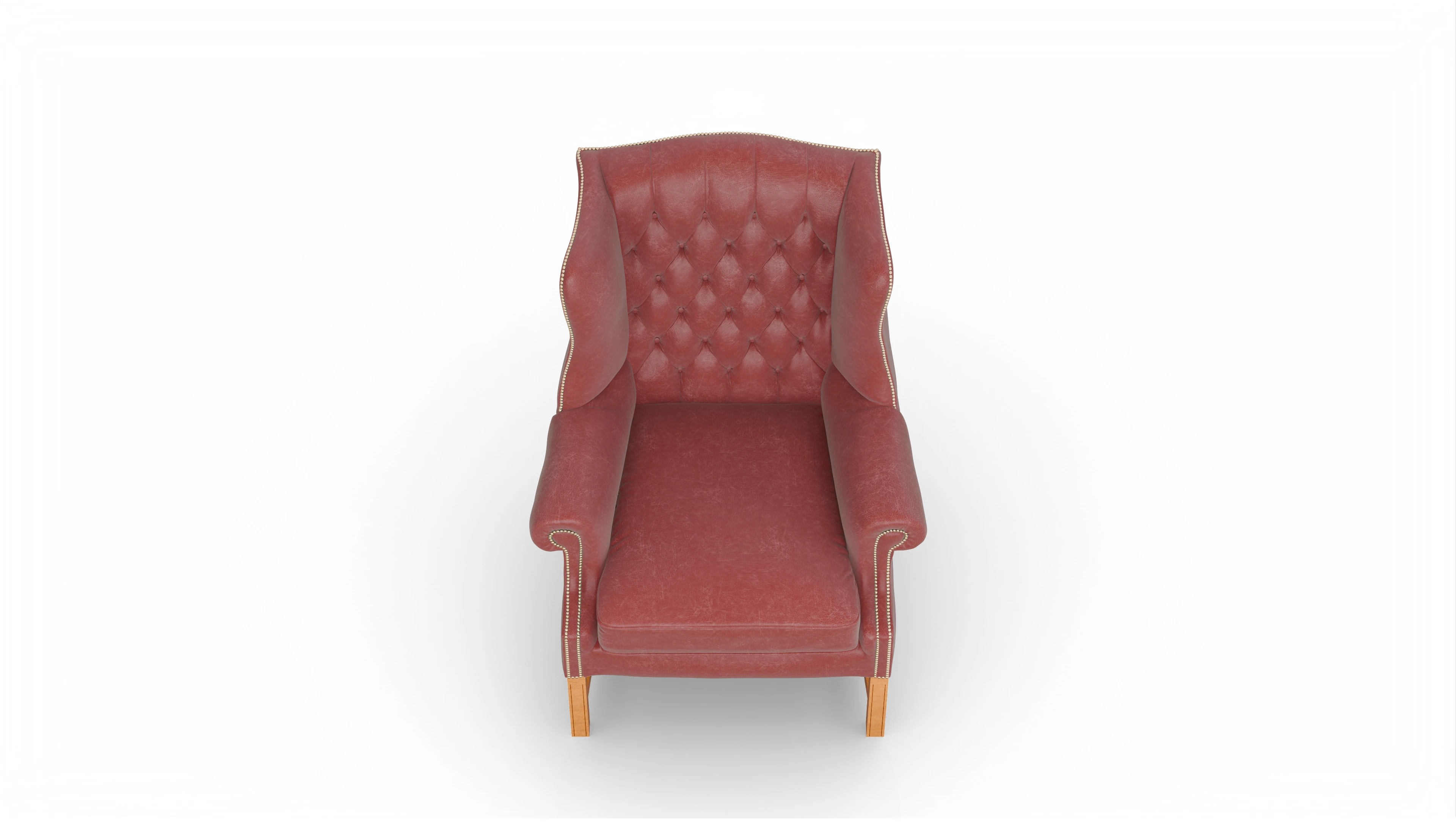 Winston Leder-Ohrenbackensessel Ansicht des Produktes Winston Sessel in Leder rot