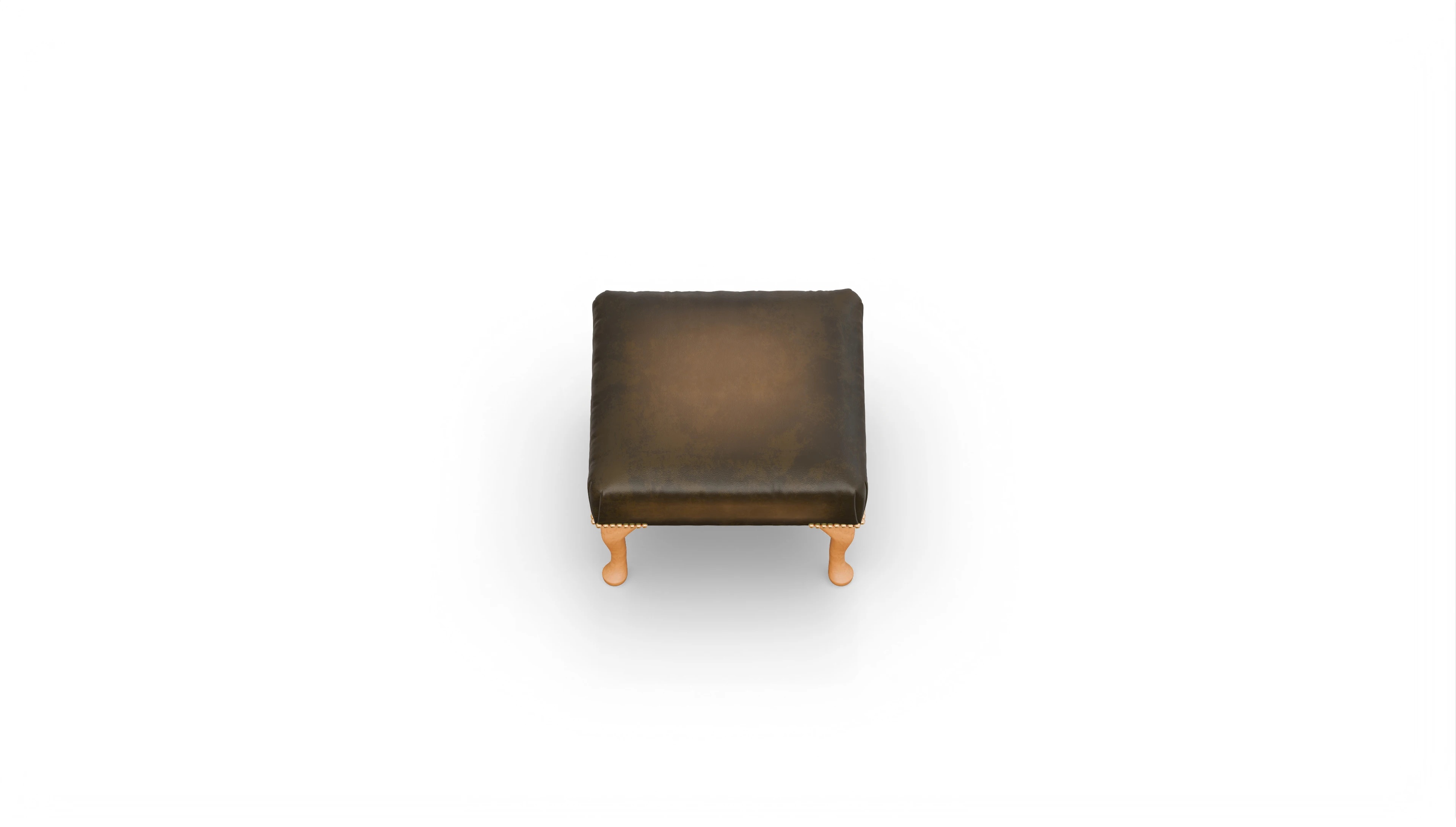 Ansicht des Produktes Webster Hocker in Leder braun