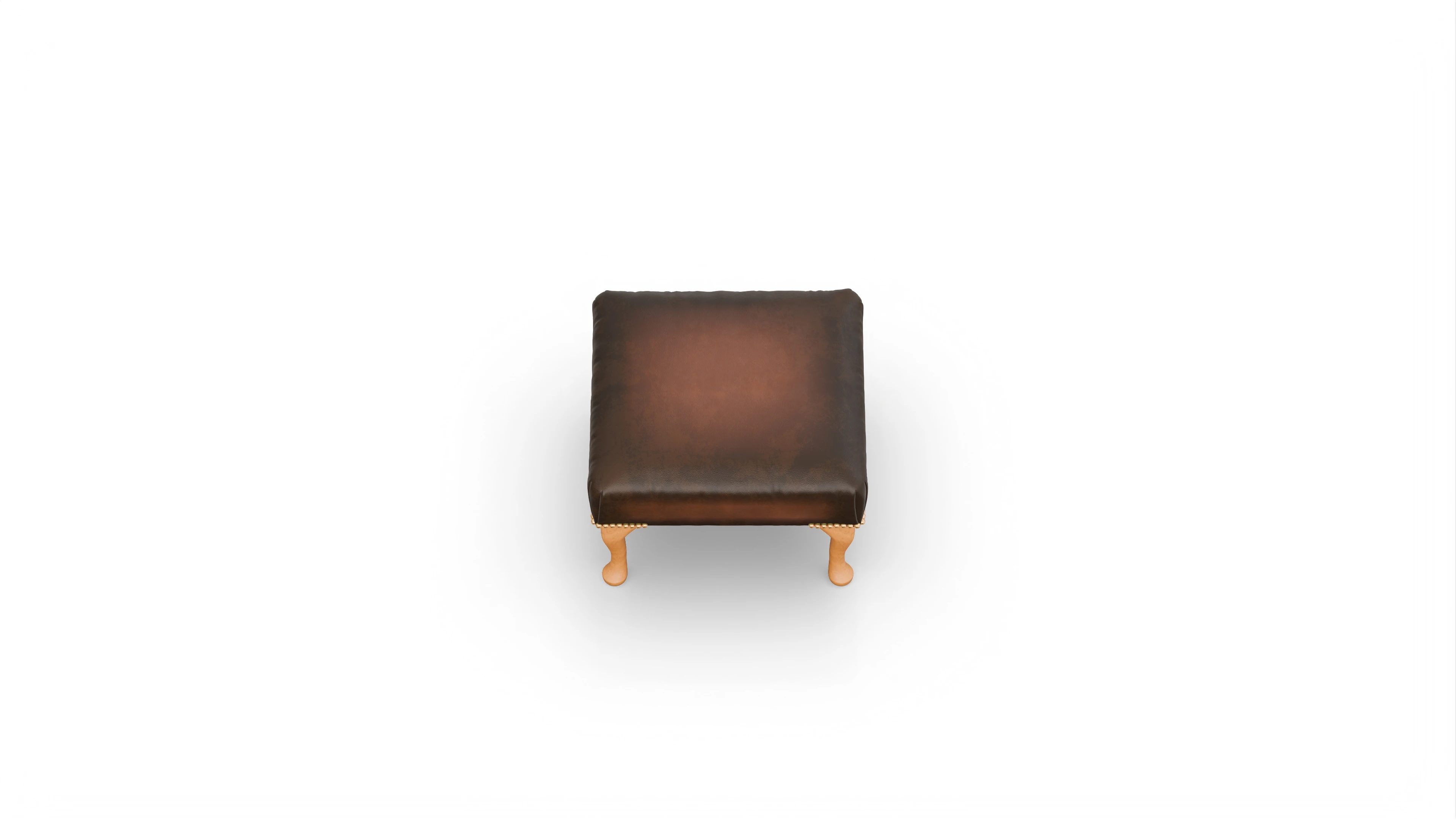Ansicht des Produktes Webster Hocker in Leder braun