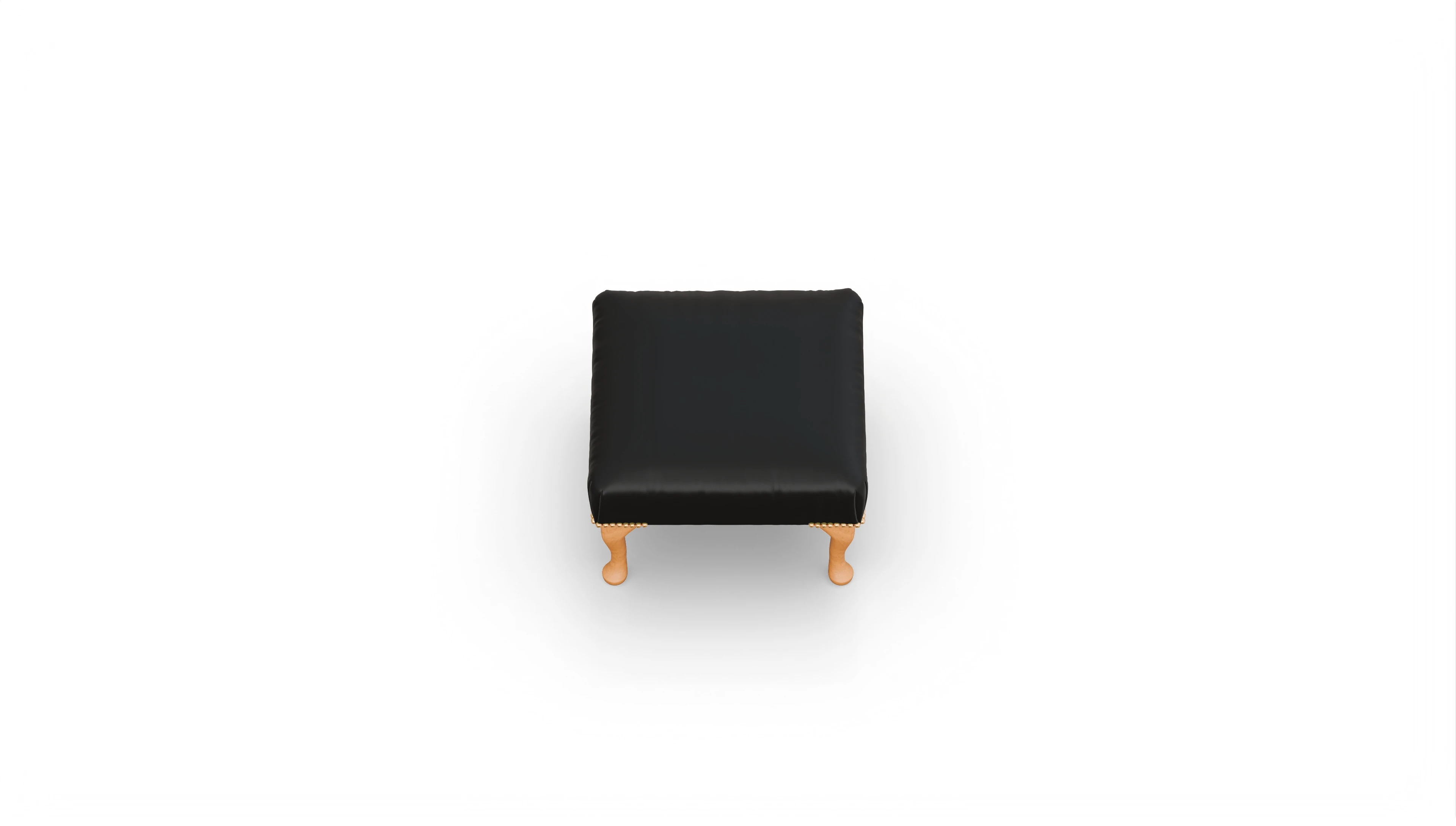 Lederhocker Webster Ansicht des Produktes Webster Hocker in Leder schwarz