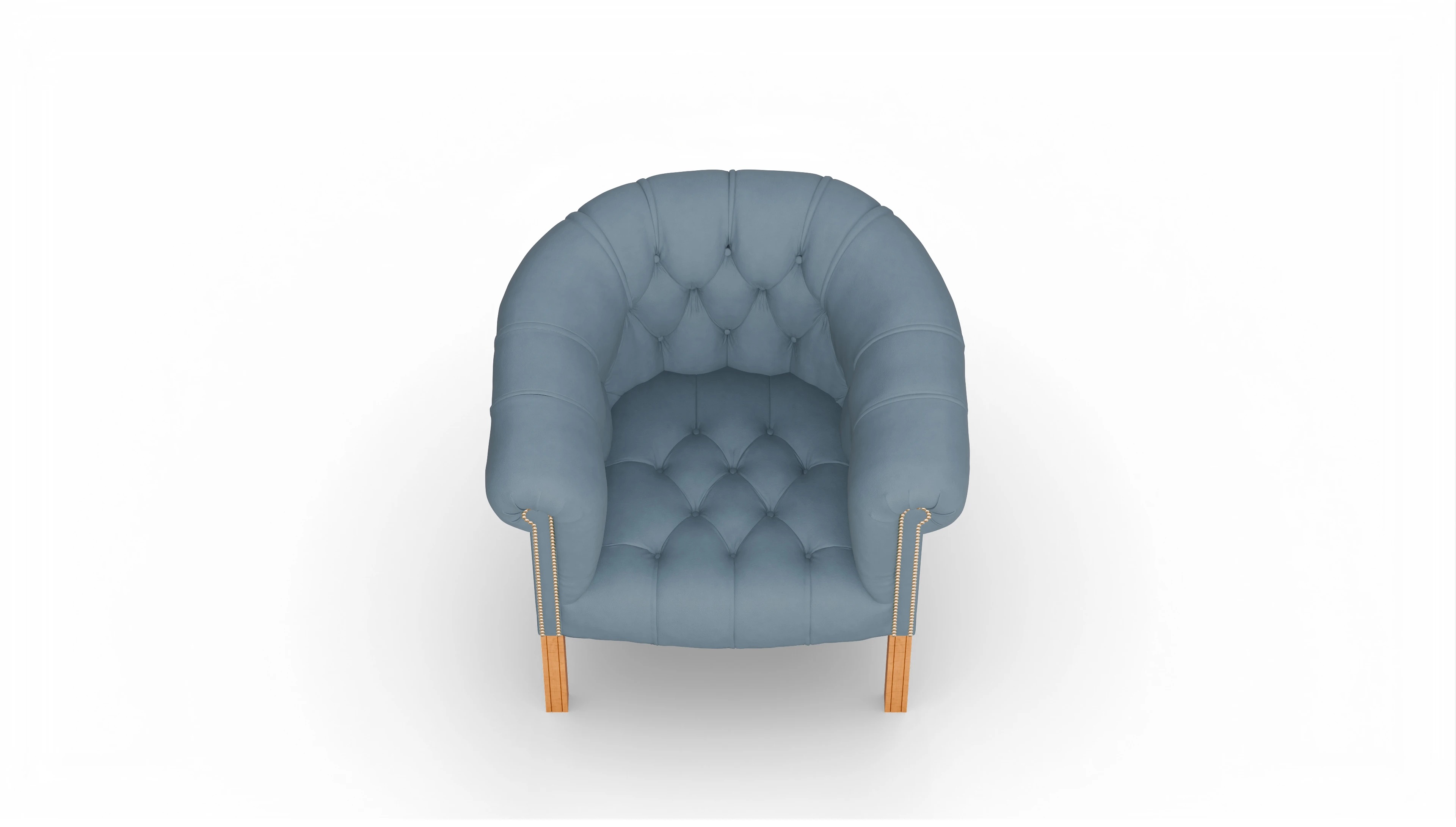 Ansicht des Produktes Meryton Sessel in Leder blau