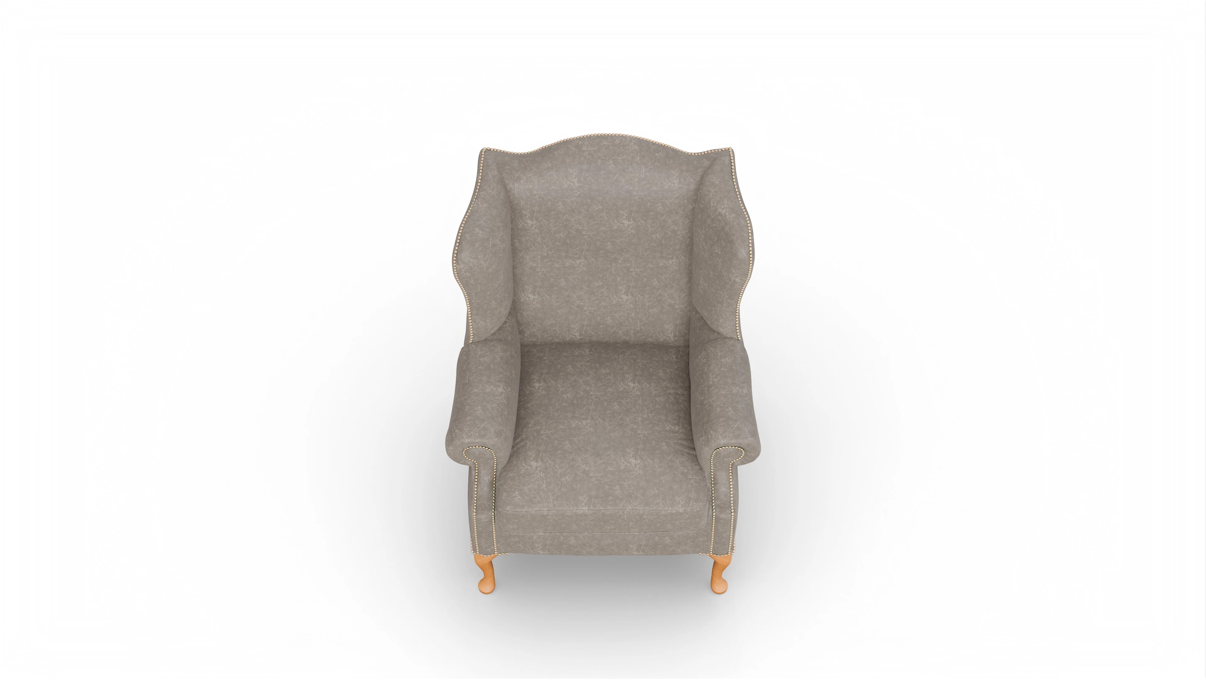 Ohrensessel Heywood Ansicht des Produktes Heywood Sessel in Leder grau