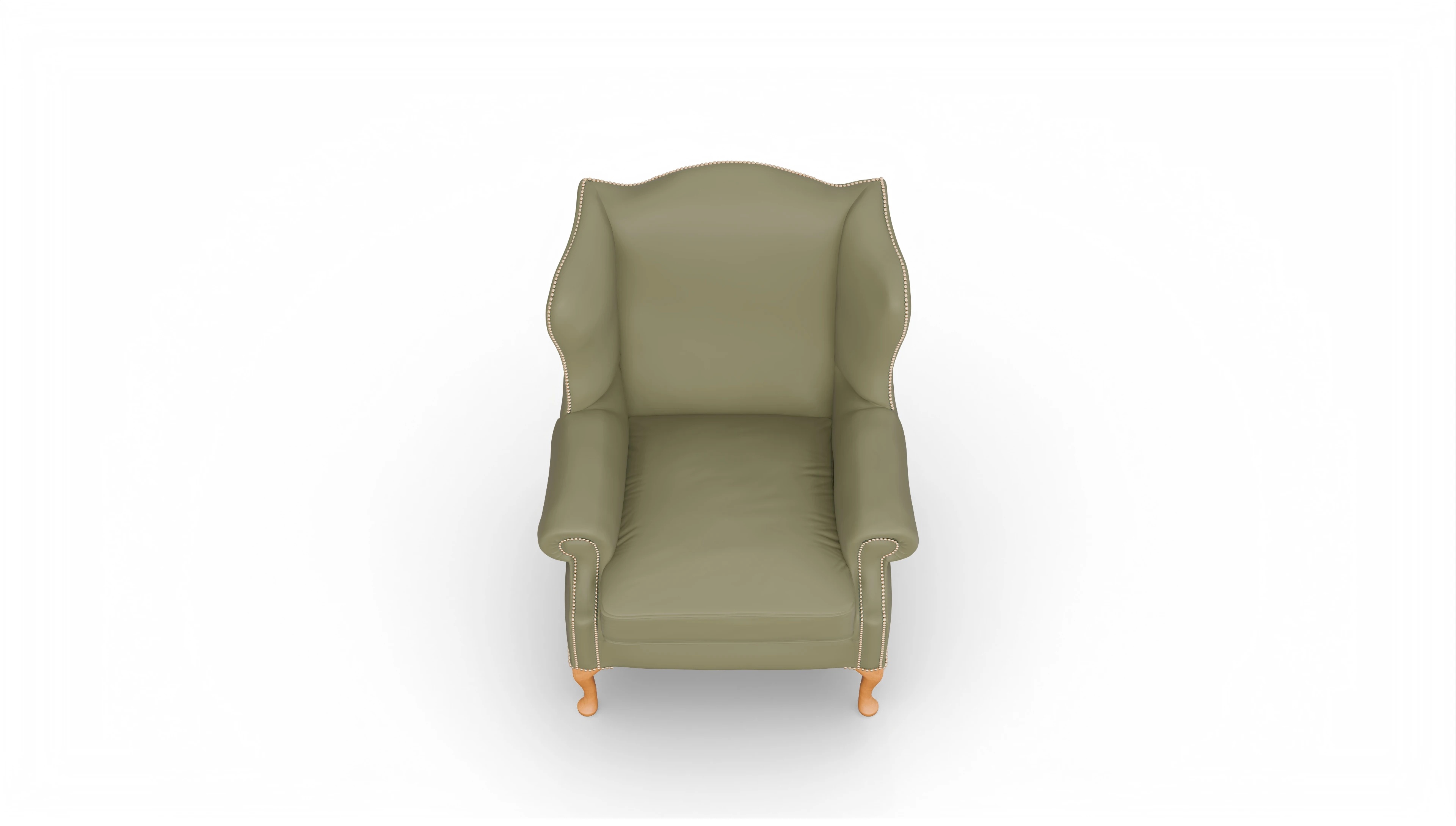 Ohrensessel Heywood Ansicht des Produktes Heywood Sessel in Leder grün