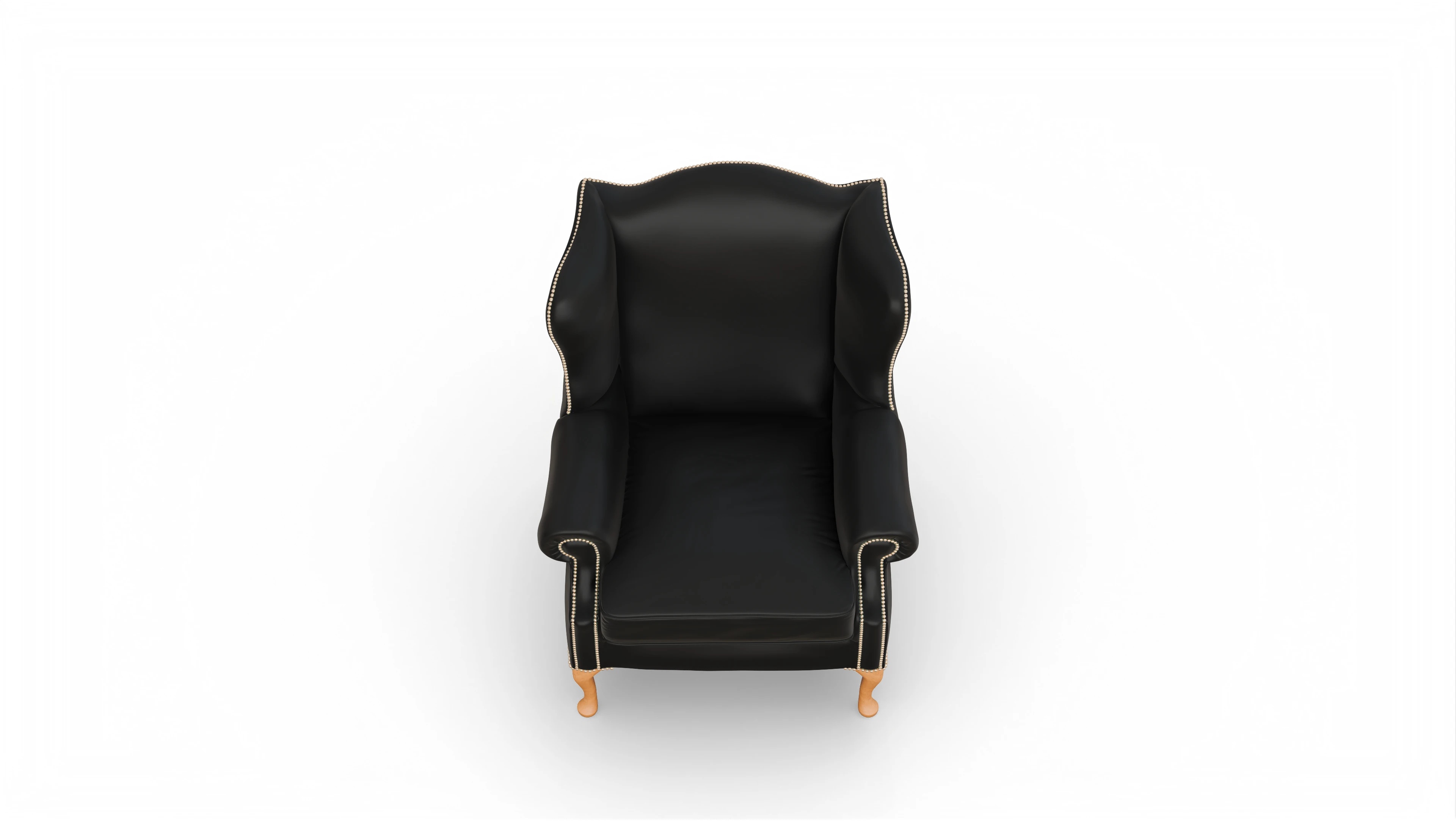 Ohrensessel Heywood Ansicht des Produktes Heywood Sessel in Leder schwarz