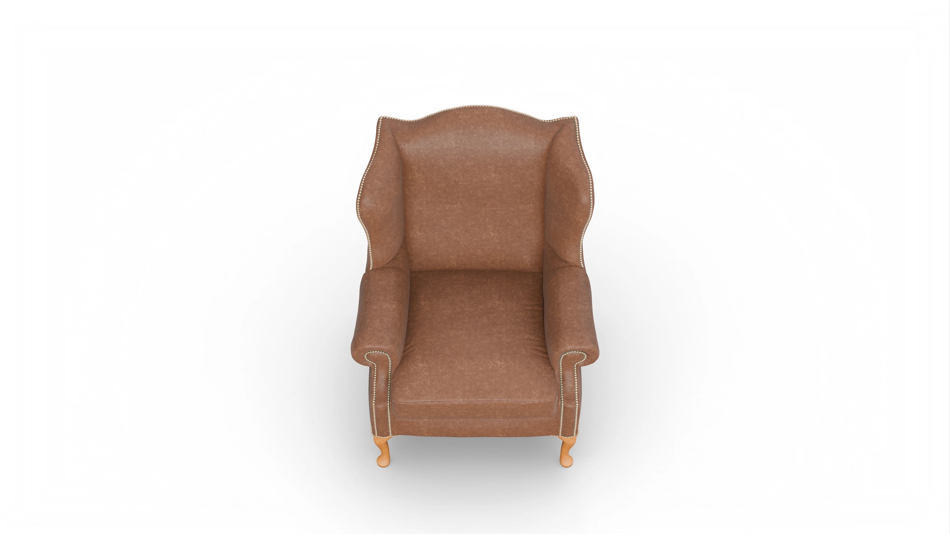Ohrensessel Heywood Ansicht des Produktes Heywood Sessel in Leder braun