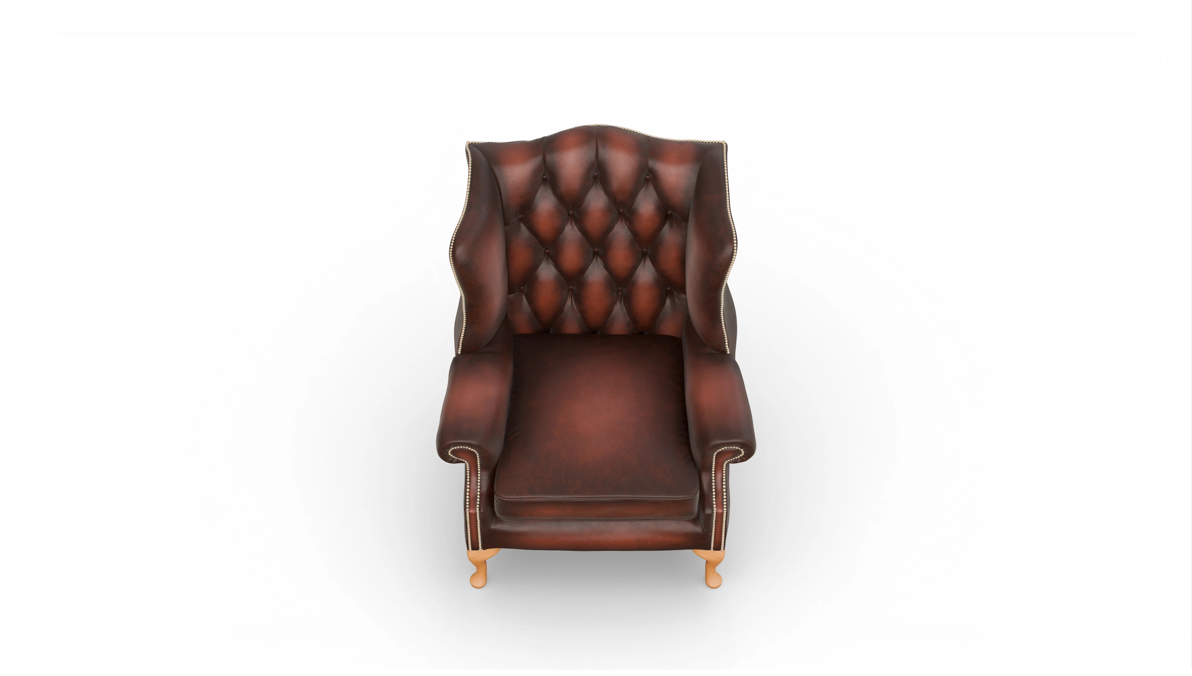 Ohrenbackensessel Wickham Ansicht des Produktes Wickham Sessel in Leder rot
