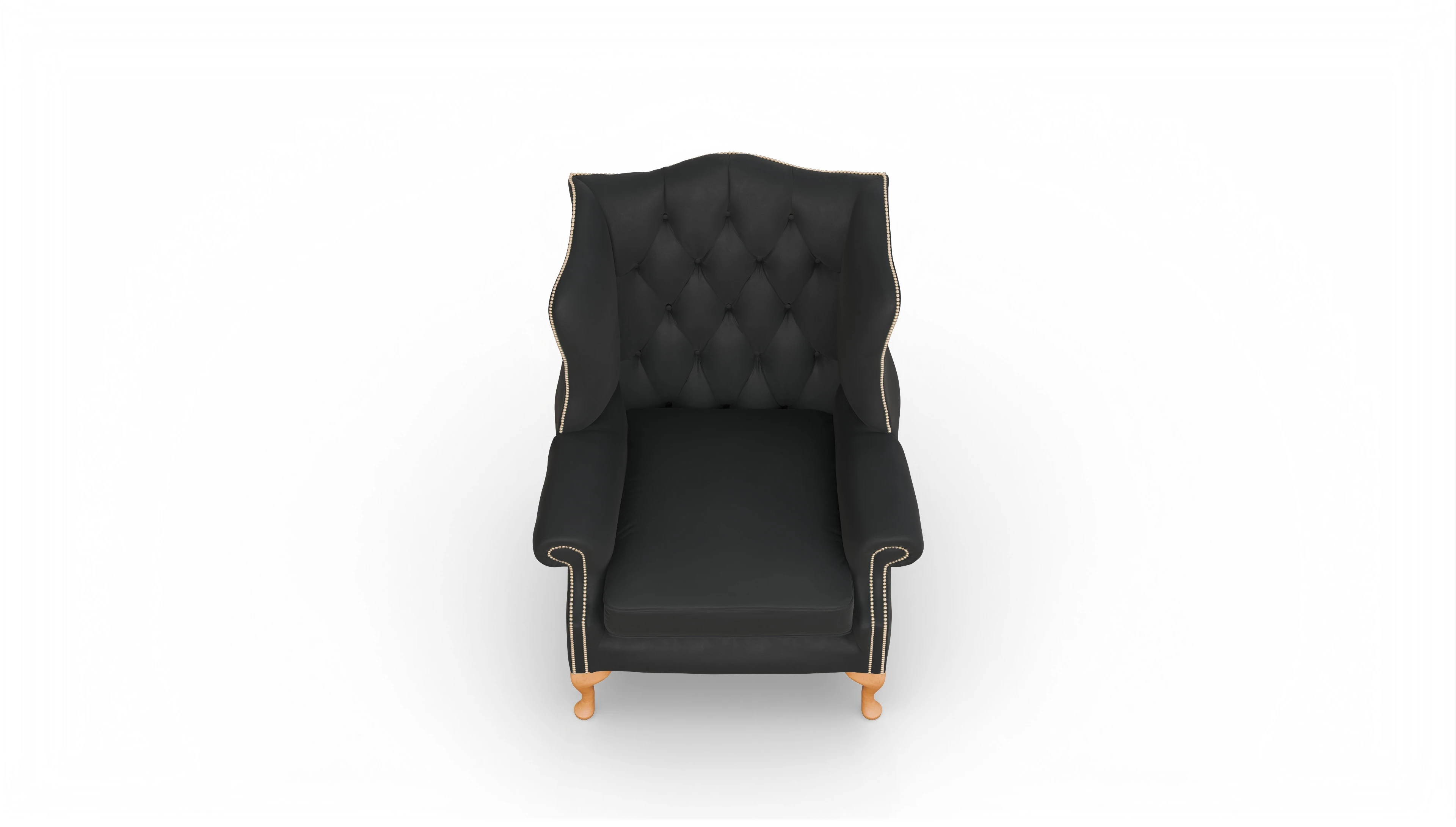 Ohrenbackensessel Wickham Ansicht des Produktes Wickham Sessel in Leder schwarz