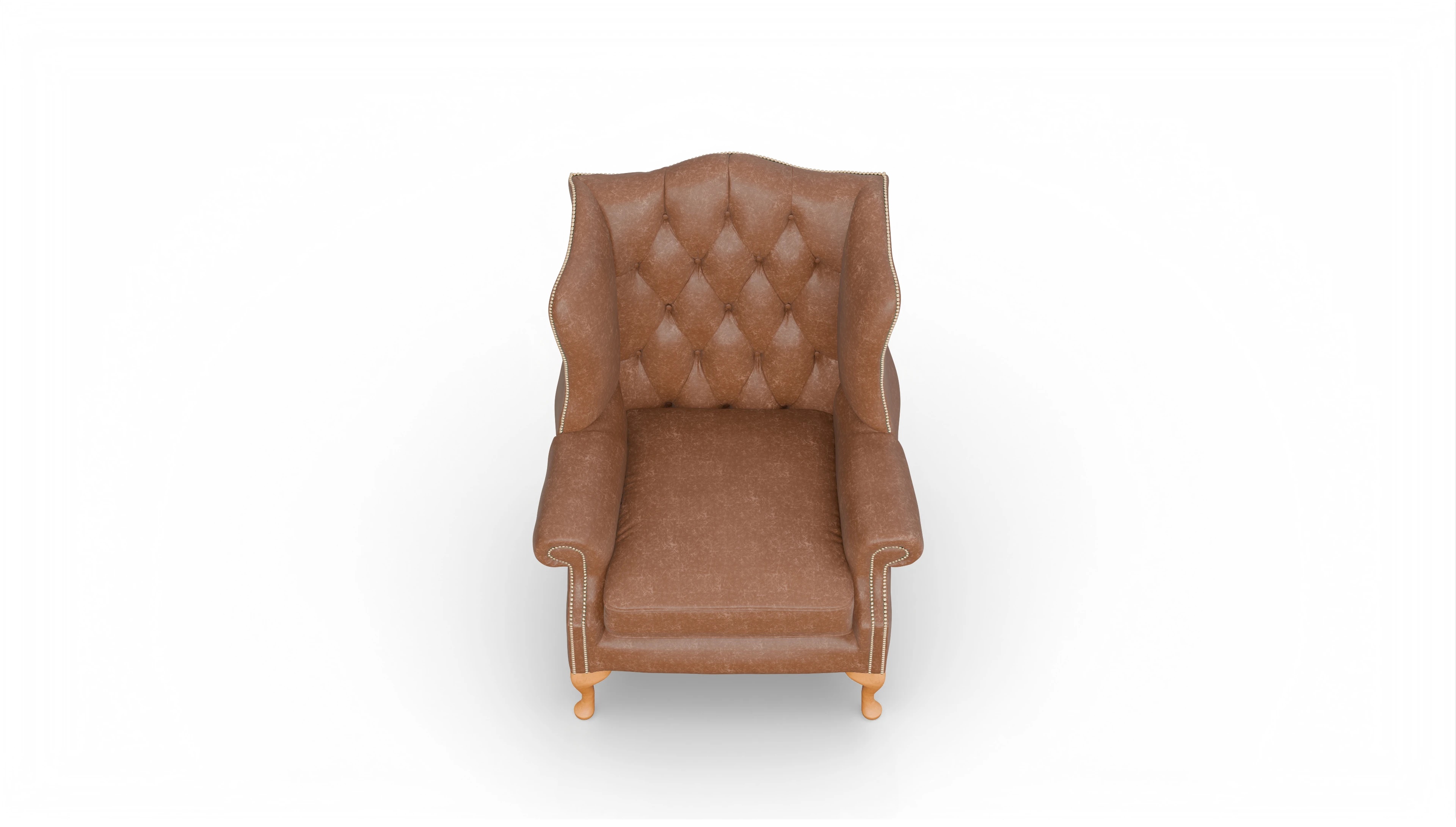 Ohrenbackensessel Wickham Ansicht des Produktes Wickham Sessel in Leder braun