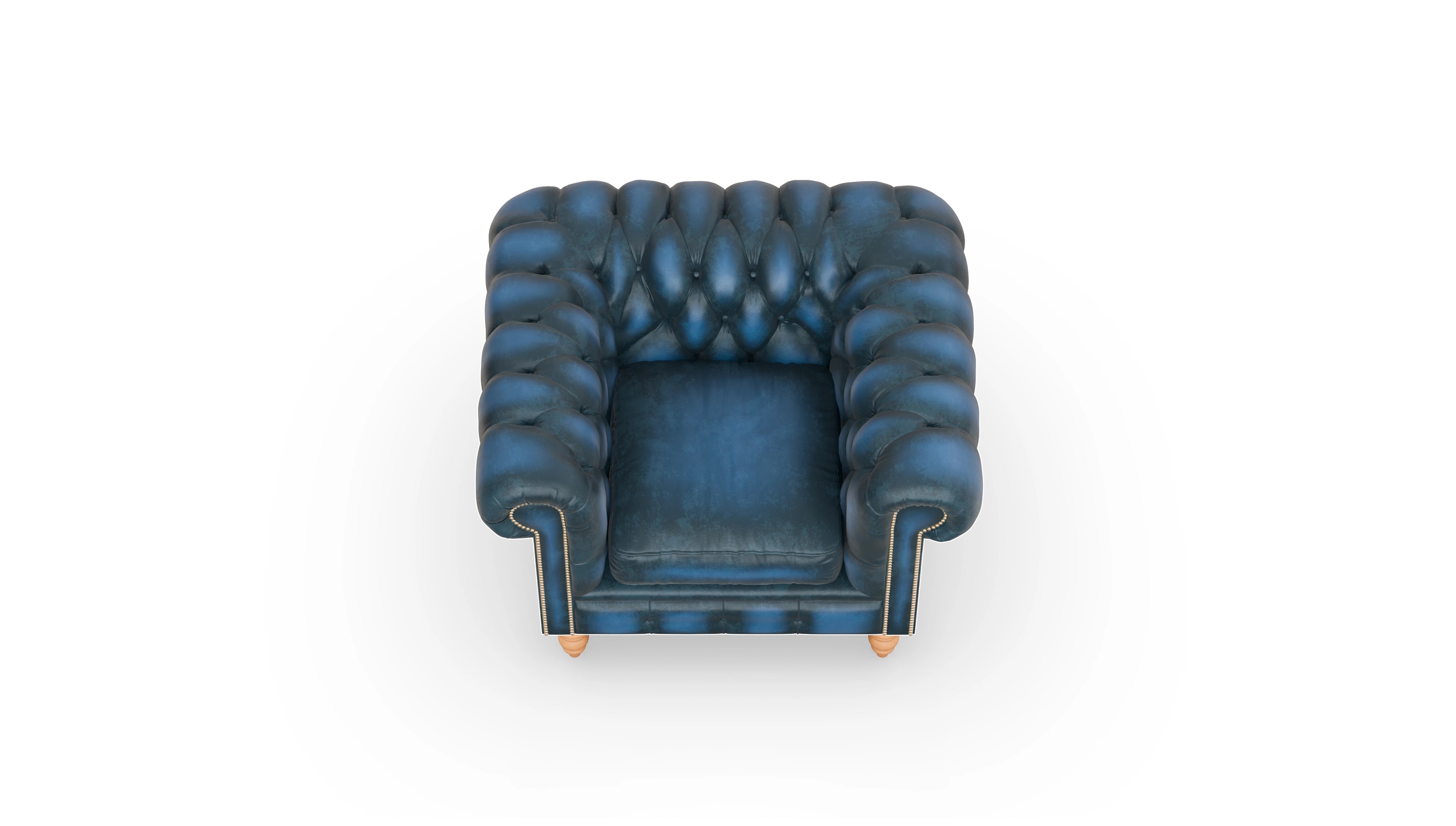 Clubsessel Bennet Ansicht des Produktes Bennet Sessel in Leder blau