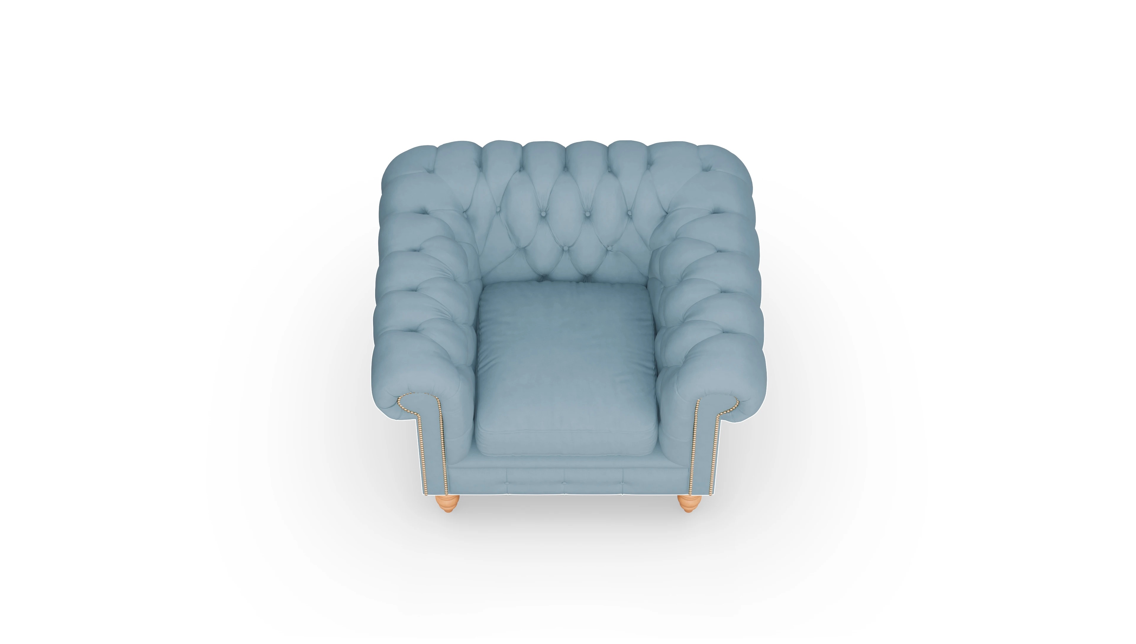Clubsessel Bennet Ansicht des Produktes Bennet Sessel in Leder blau