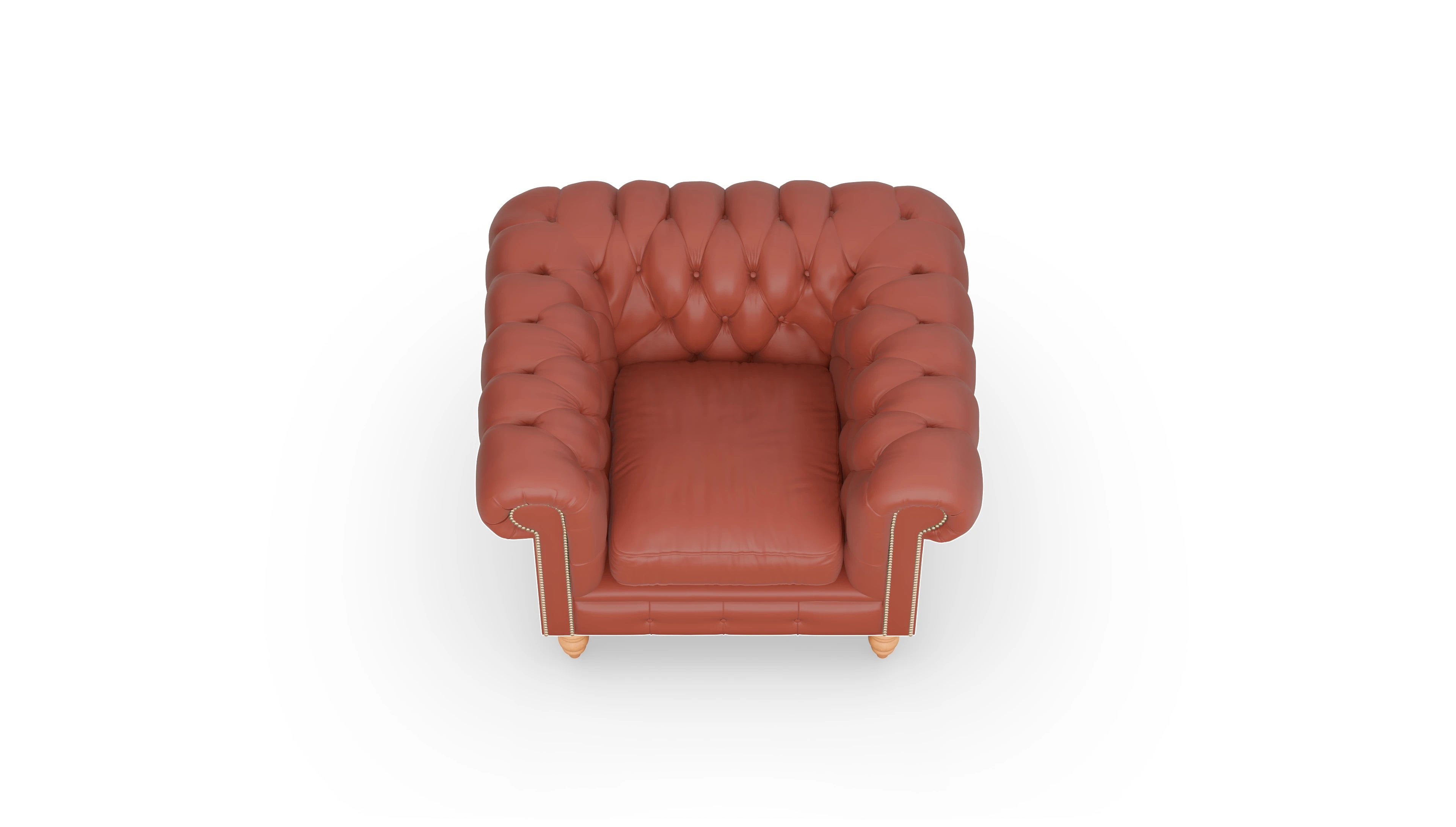 Clubsessel Bennet Ansicht des Produktes Bennet Sessel in Leder orange