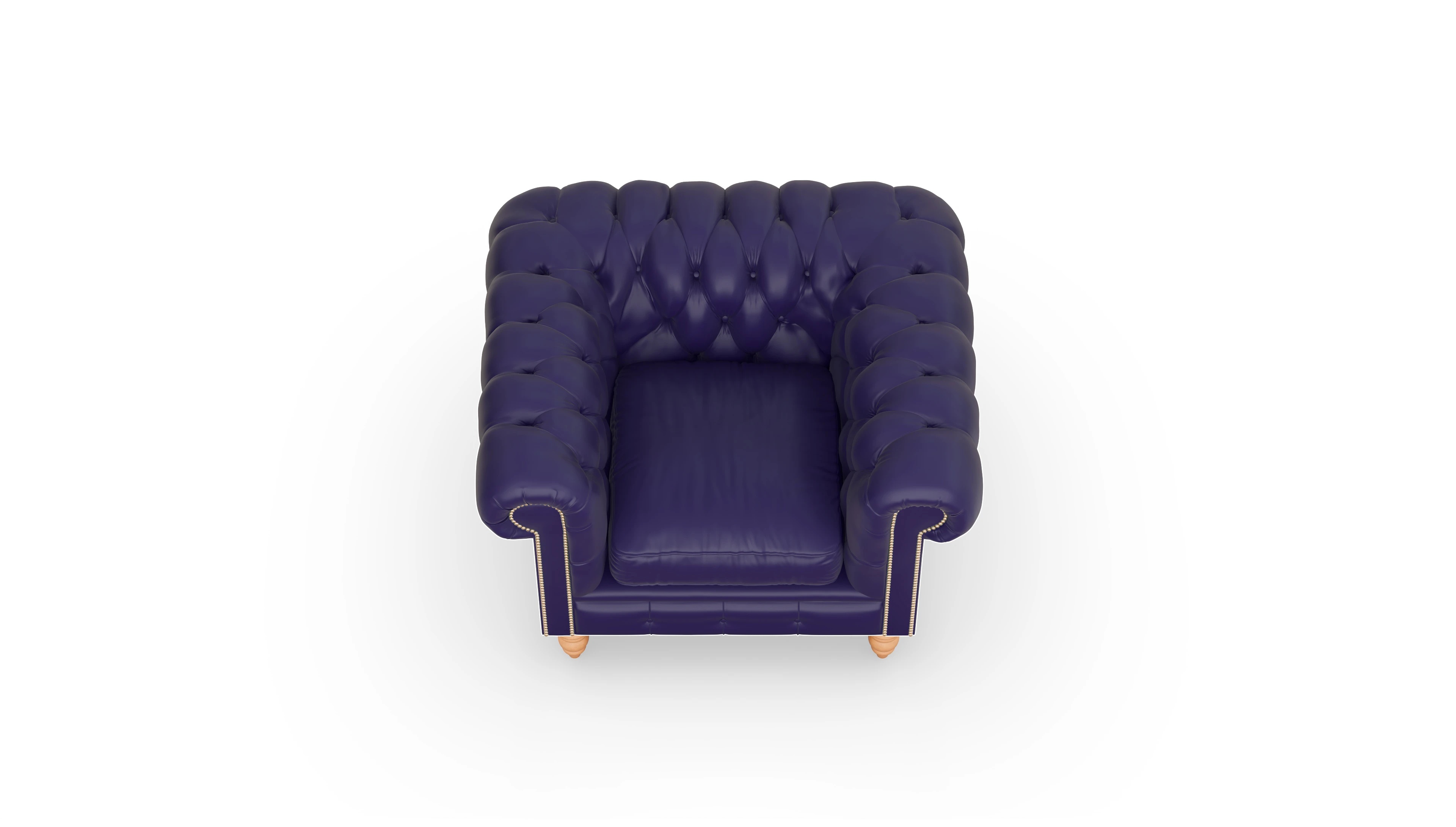 Clubsessel Bennet Ansicht des Produktes Bennet Sessel in Leder blau