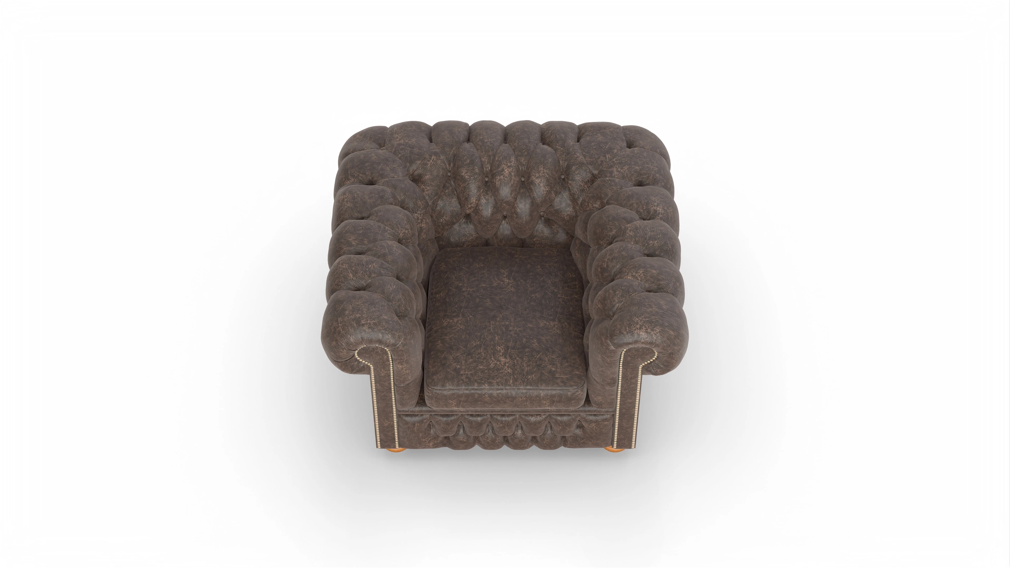 Clubsessel Oxford Ansicht des Produktes Oxford Sessel in Leder braun