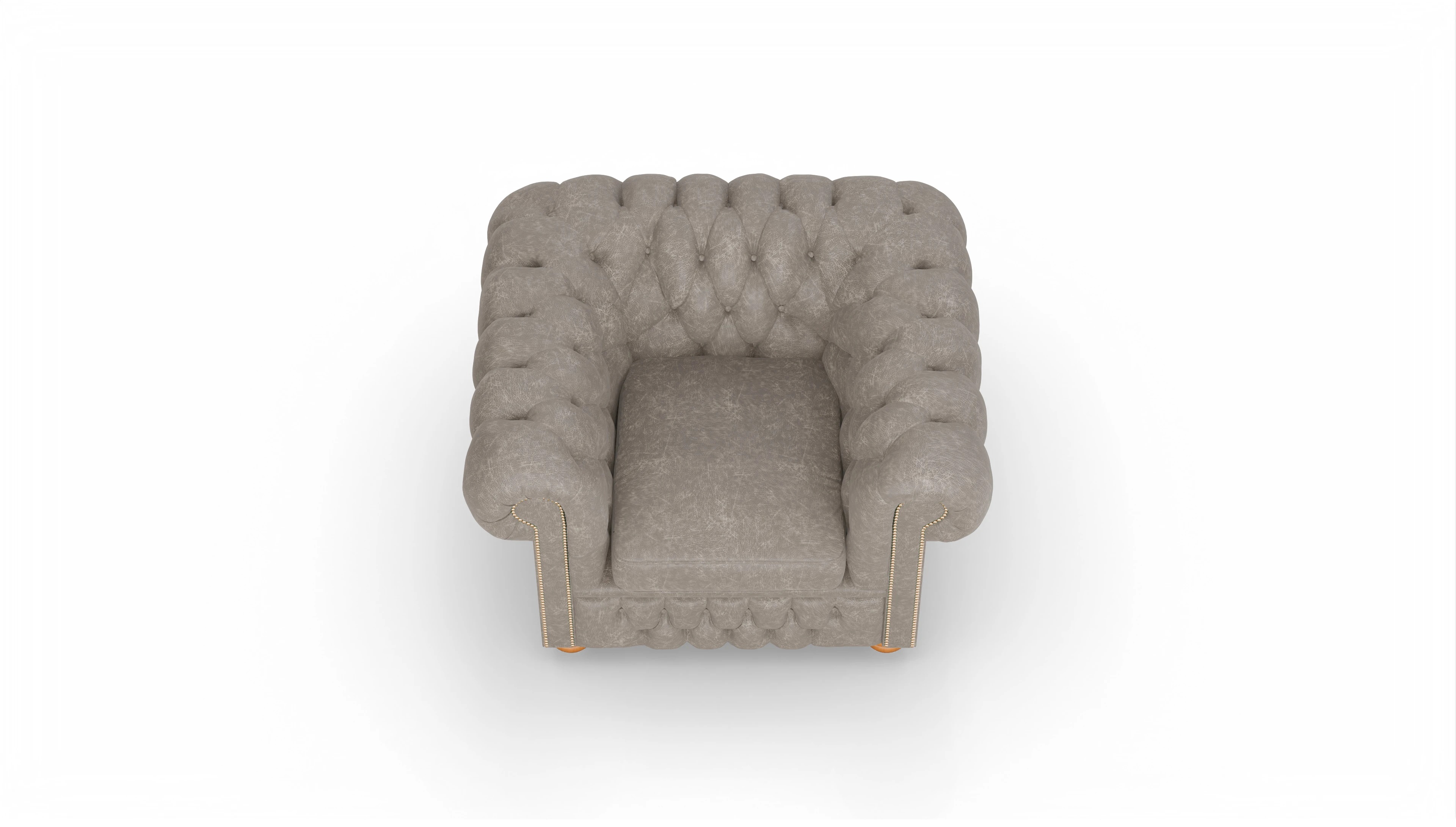 Clubsessel Oxford Ansicht des Produktes Oxford Sessel in Leder grau