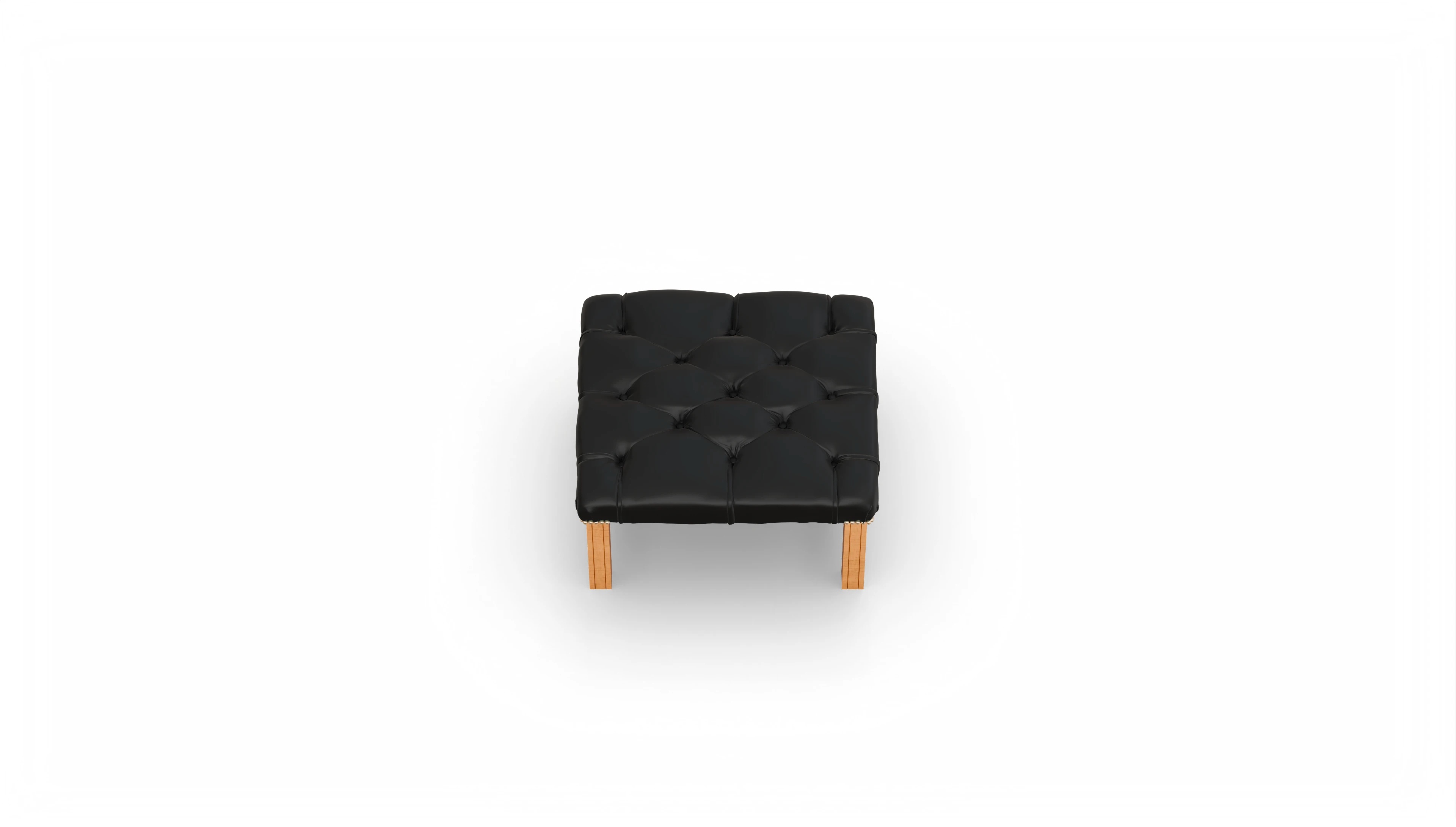 Ansicht des Produktes Meryton Hocker in Leder schwarz