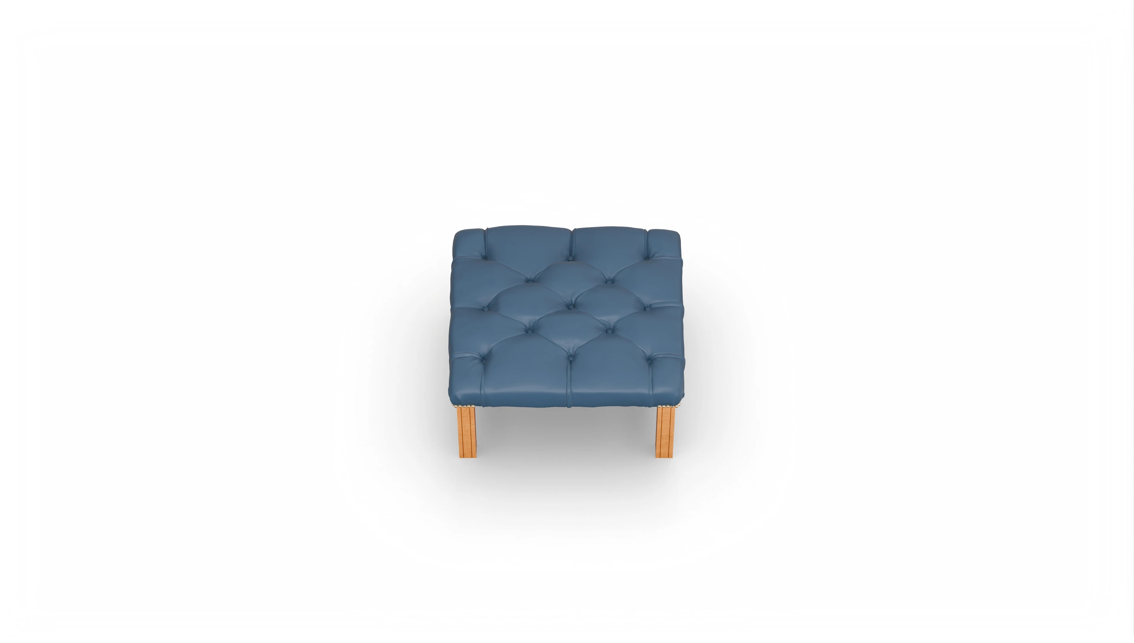 Ansicht des Produktes Meryton Hocker in Leder blau