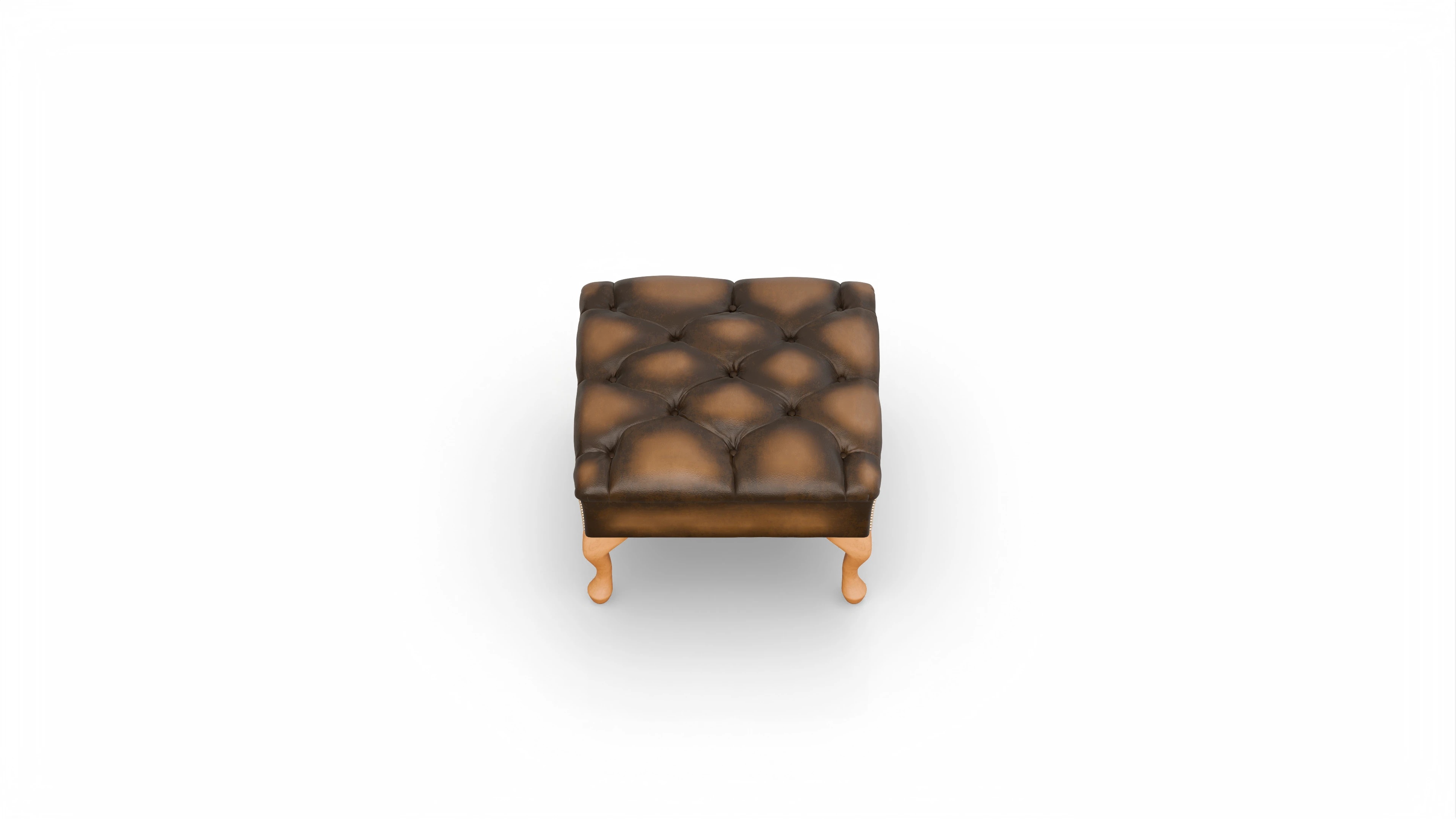 Hocker Yorkshire in Leder Ansicht des Produktes Yorkshire Hocker in Leder braun